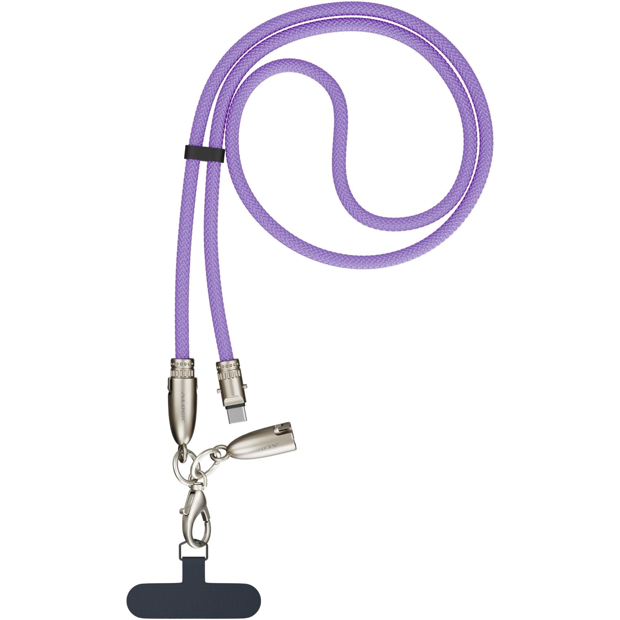 ALOGIC Tether USB-C to C Lanyard Data and 60W Charge Cable 1.2m (Lavender)