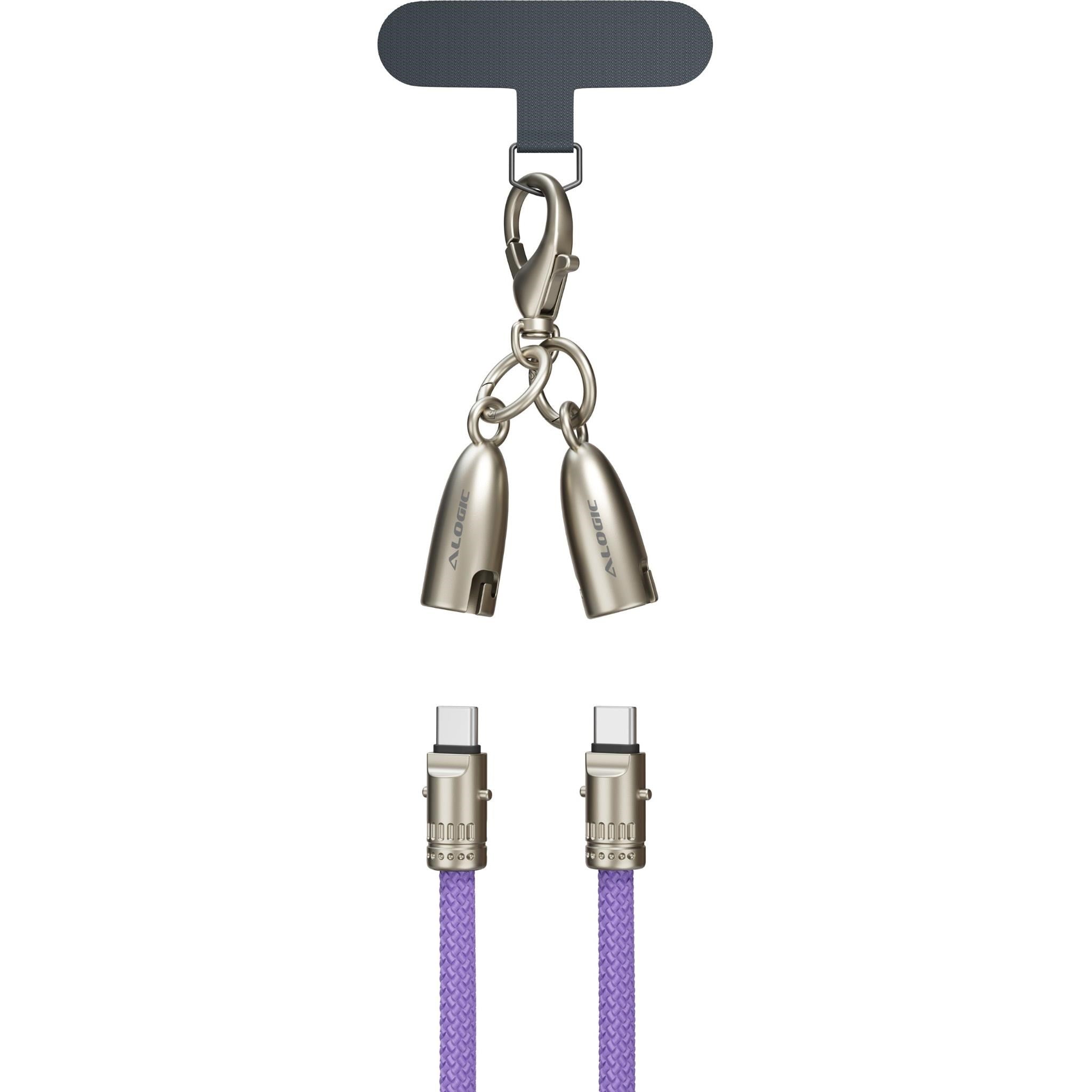 ALOGIC Tether USB-C to C Lanyard Data and 60W Charge Cable 1.2m (Lavender)