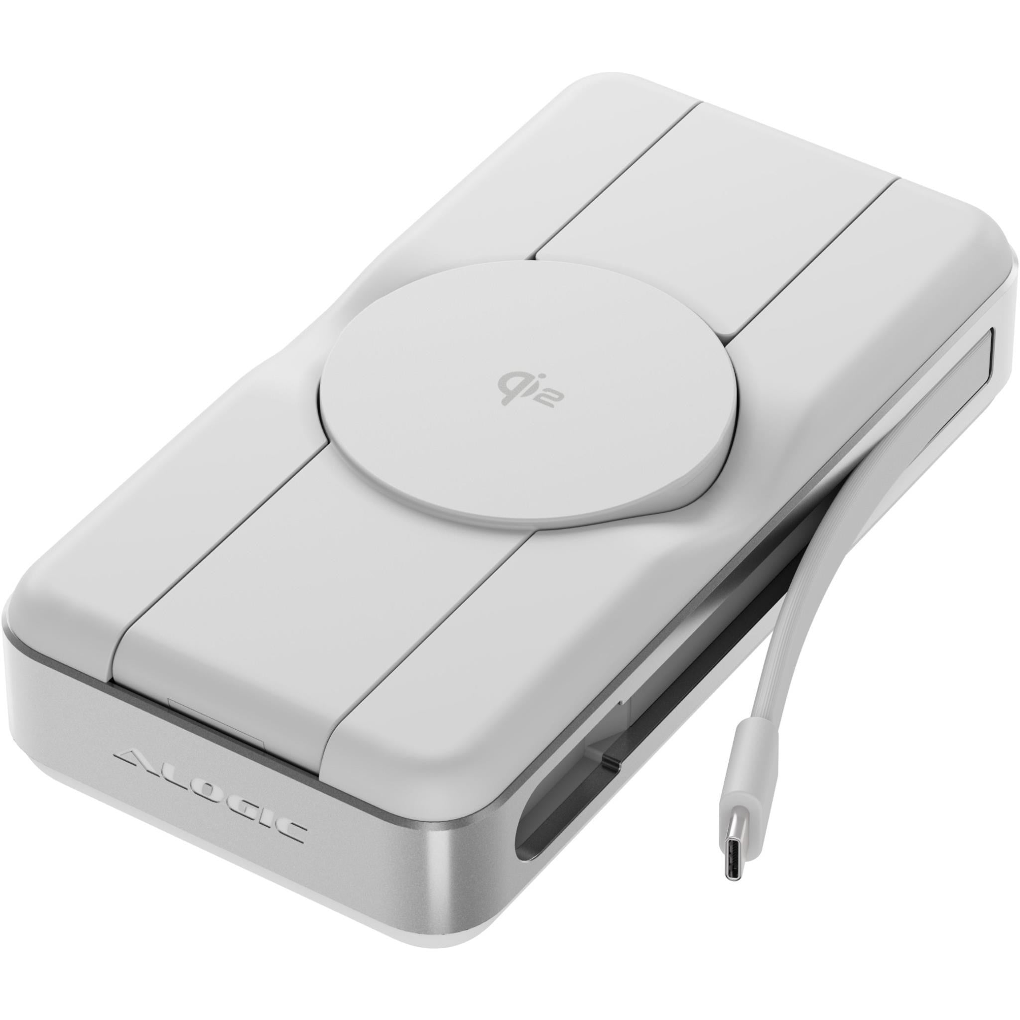 ALOGIC Roam 21K 6-in-1 Power Bank 100W with Qi2 Fast Wireless (Light Grey)