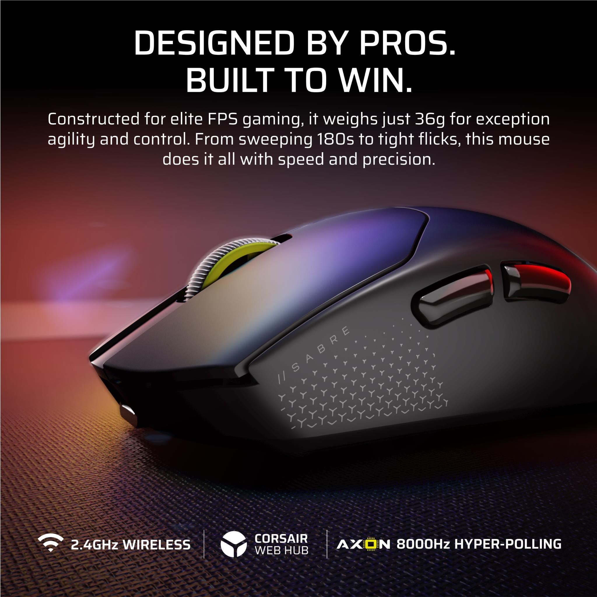 Corsair Sabre V2 Pro Ultralight Wireless Gaming Mouse (White)