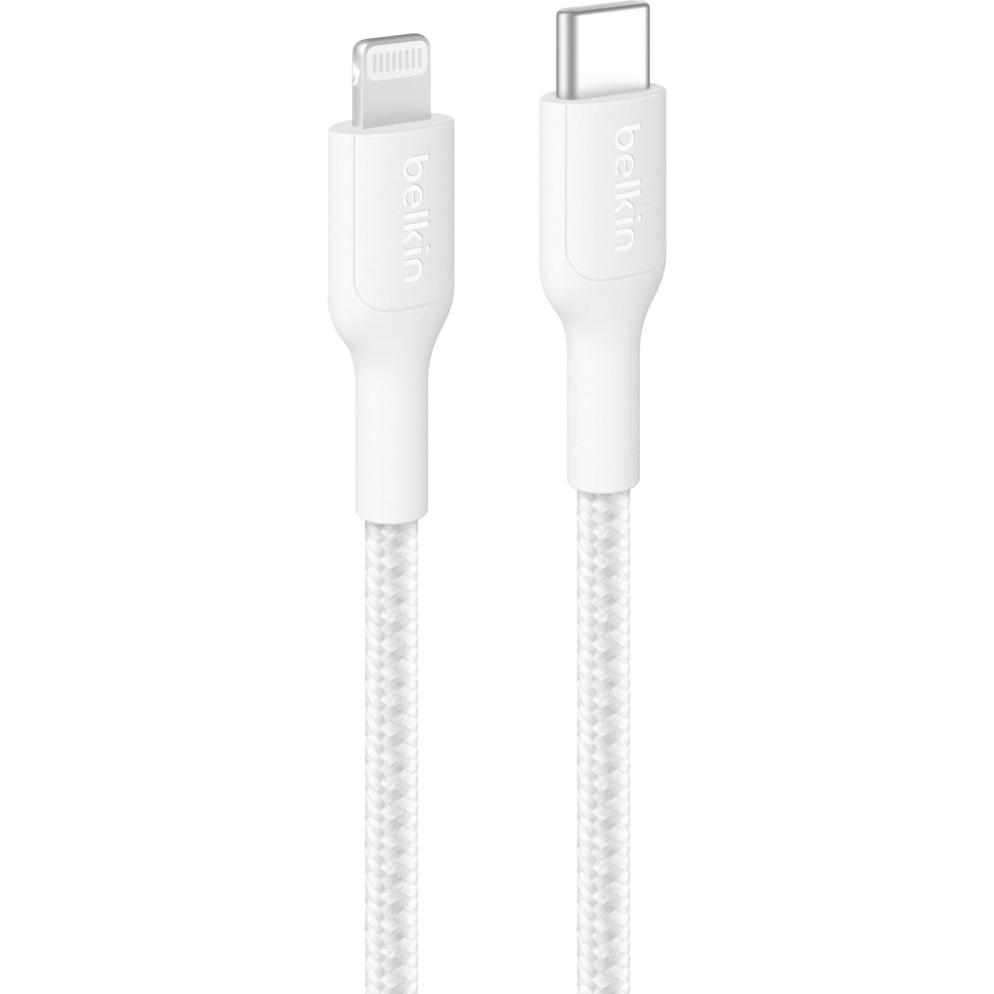 Belkin BoostCharge Braided USB-C to Lightning Cable 1m (White)