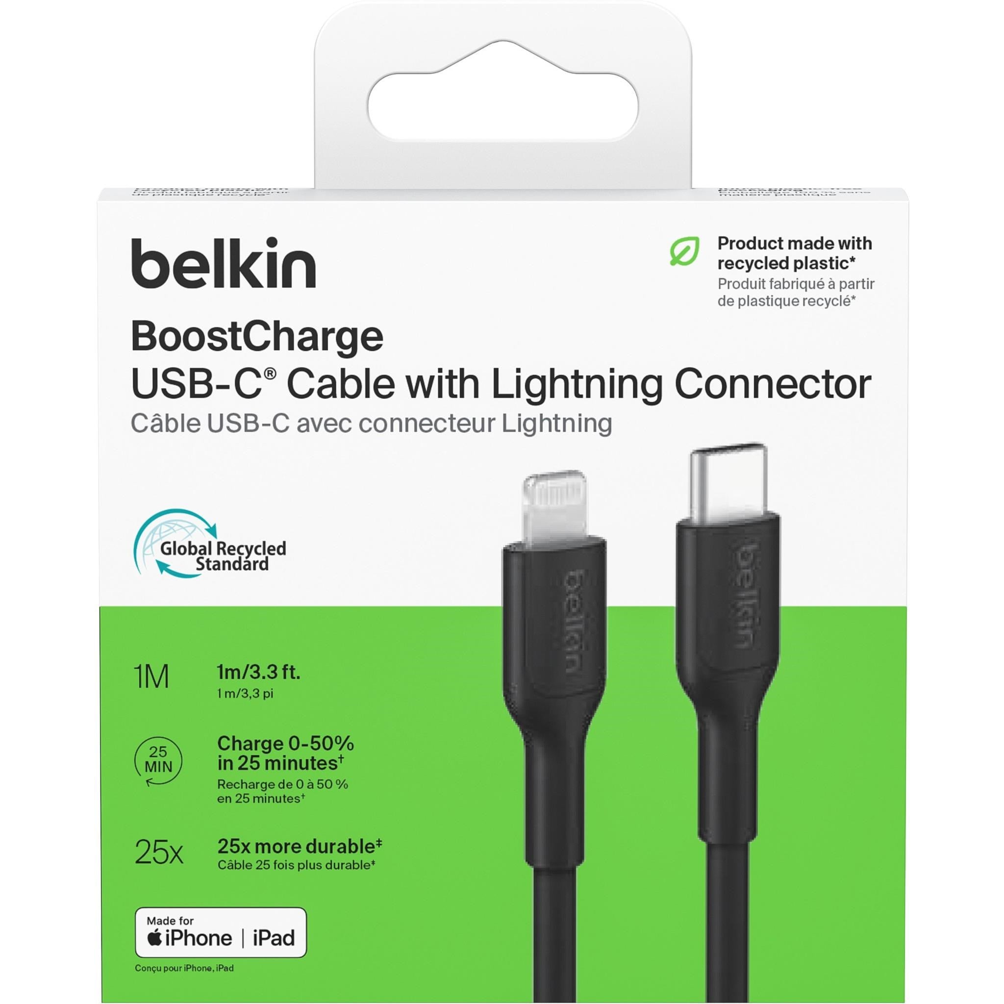 Belkin BoostCharge USB-C to Lightning Cable 1m (Black)