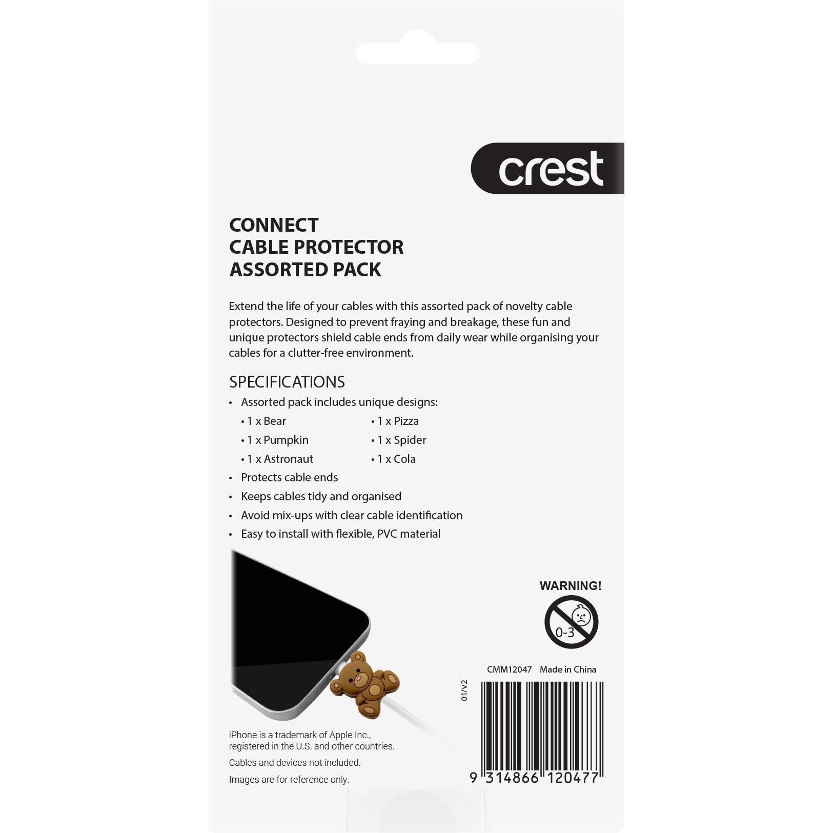 Crest Cable Protectors Novelty Teens (Assorted 6pc)