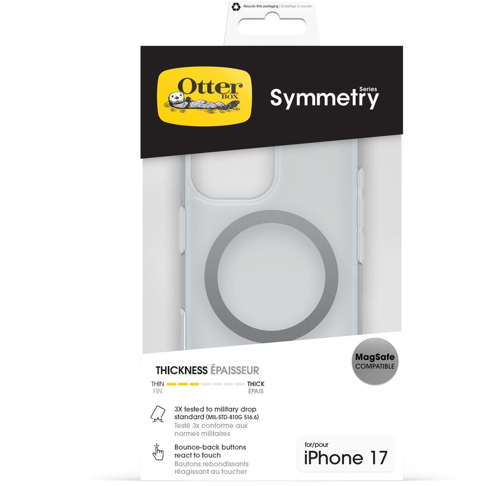Otterbox Symmetry MagSafe Case & Cam Controle for iPhone 17 (Clear)