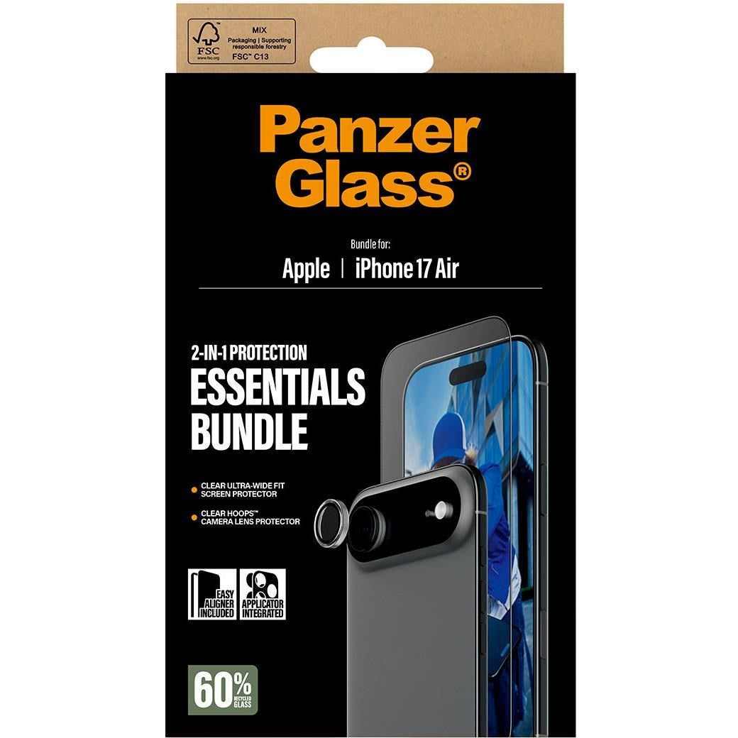 PanzerGlass 2-in-1 Bundle UWF Screen Protector + Hoops for iPhone Air