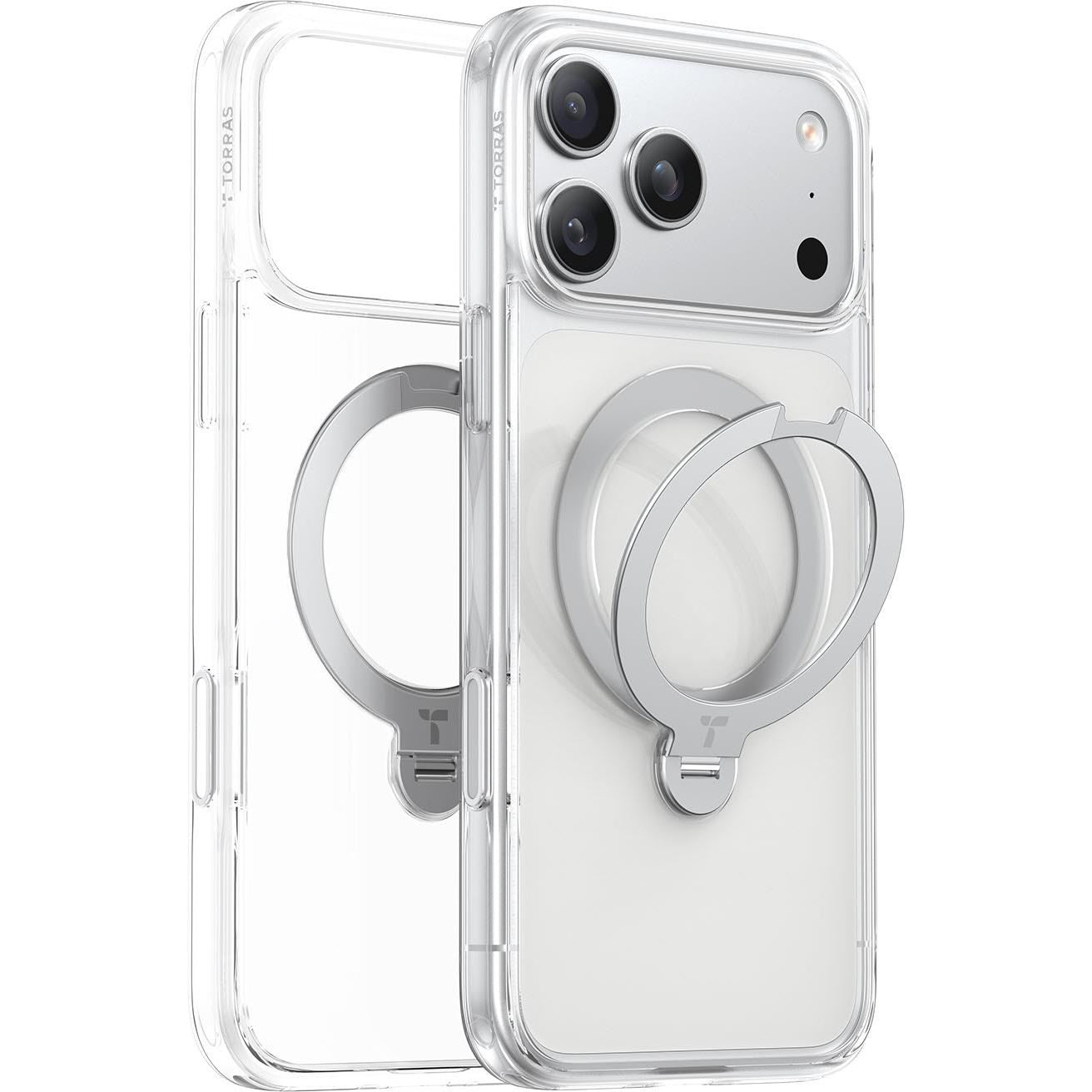 Torras Ostand Spin Case for iPhone 17 Pro Max (Clear)