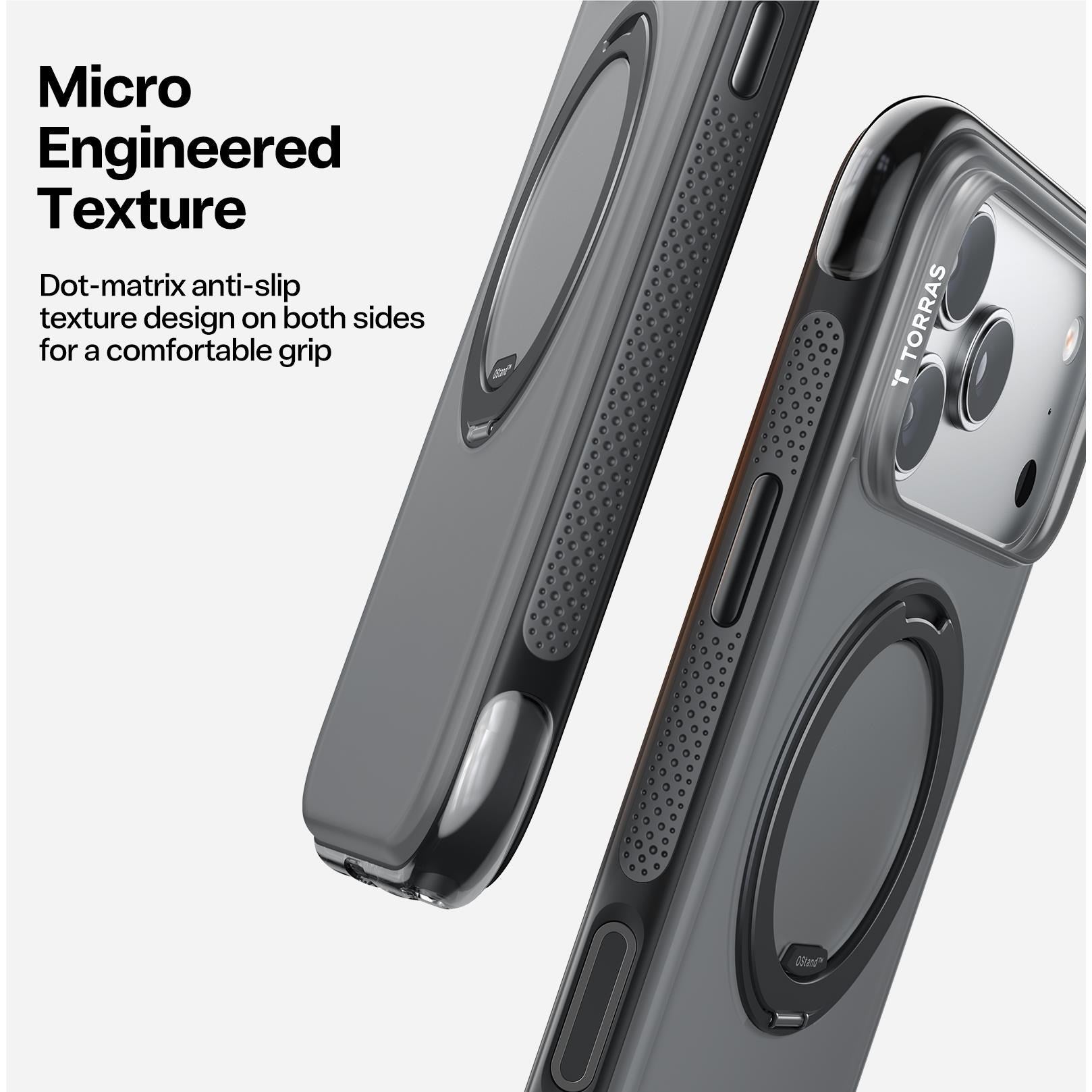 Torras Ostand R Air Case for iPhone 17 Pro (Black)