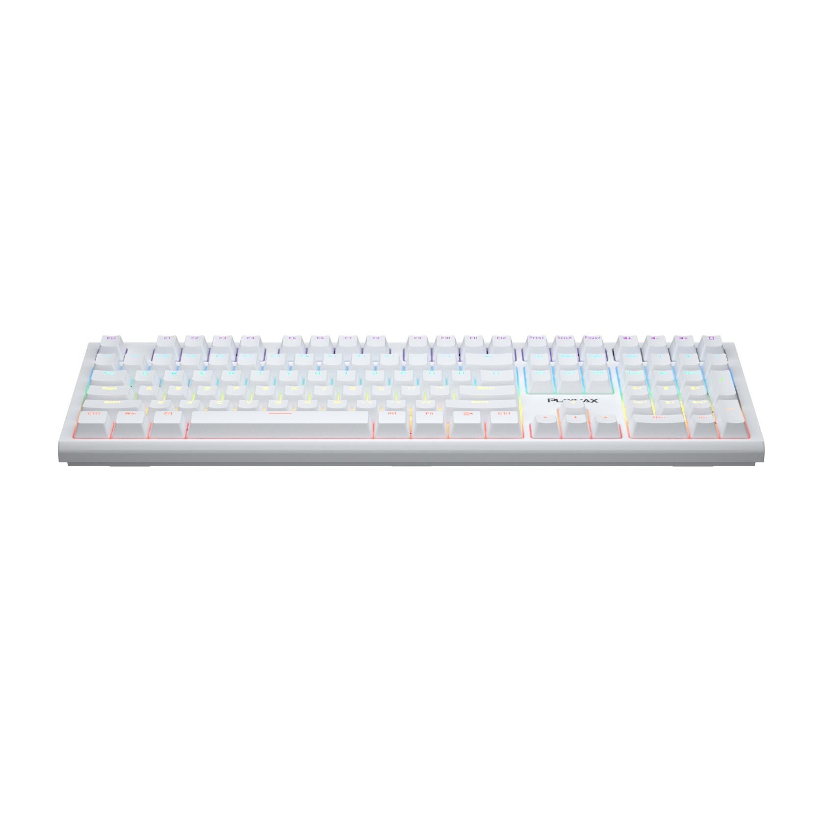 Playmax PRO White RGB Mechanical Gaming Keyboard (Blue Bonus Key Caps)