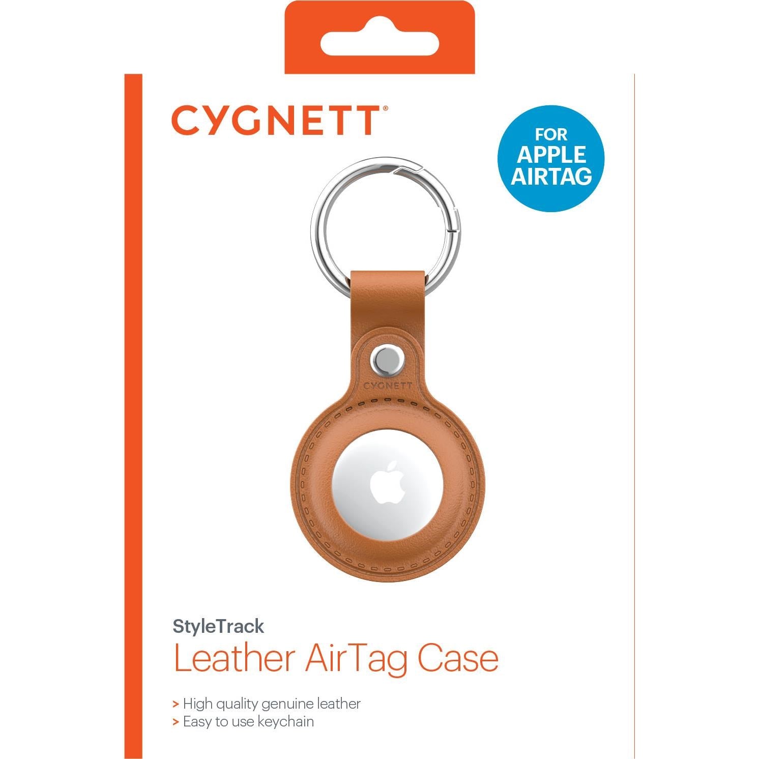 Cygnett StyleTrack Leather AirTag Case (Tan)
