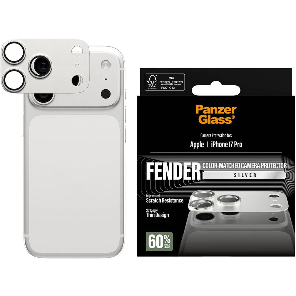 PanzerGlass Fender Camera Lens Protector for iPhone 17 Pro (Silver)