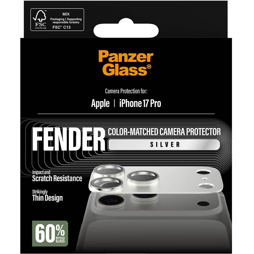 PanzerGlass Fender Camera Lens Protector for iPhone 17 Pro (Silver)