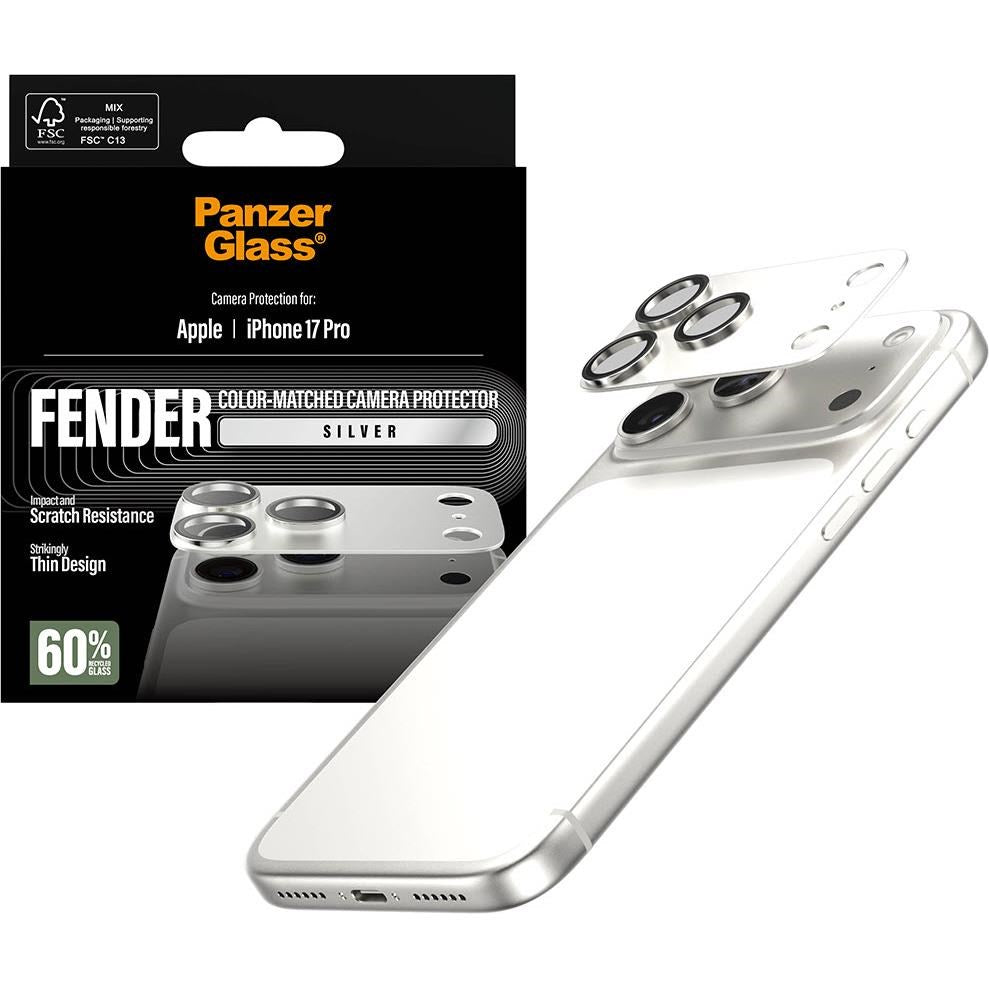 PanzerGlass Fender Camera Lens Protector for iPhone 17 Pro (Silver)