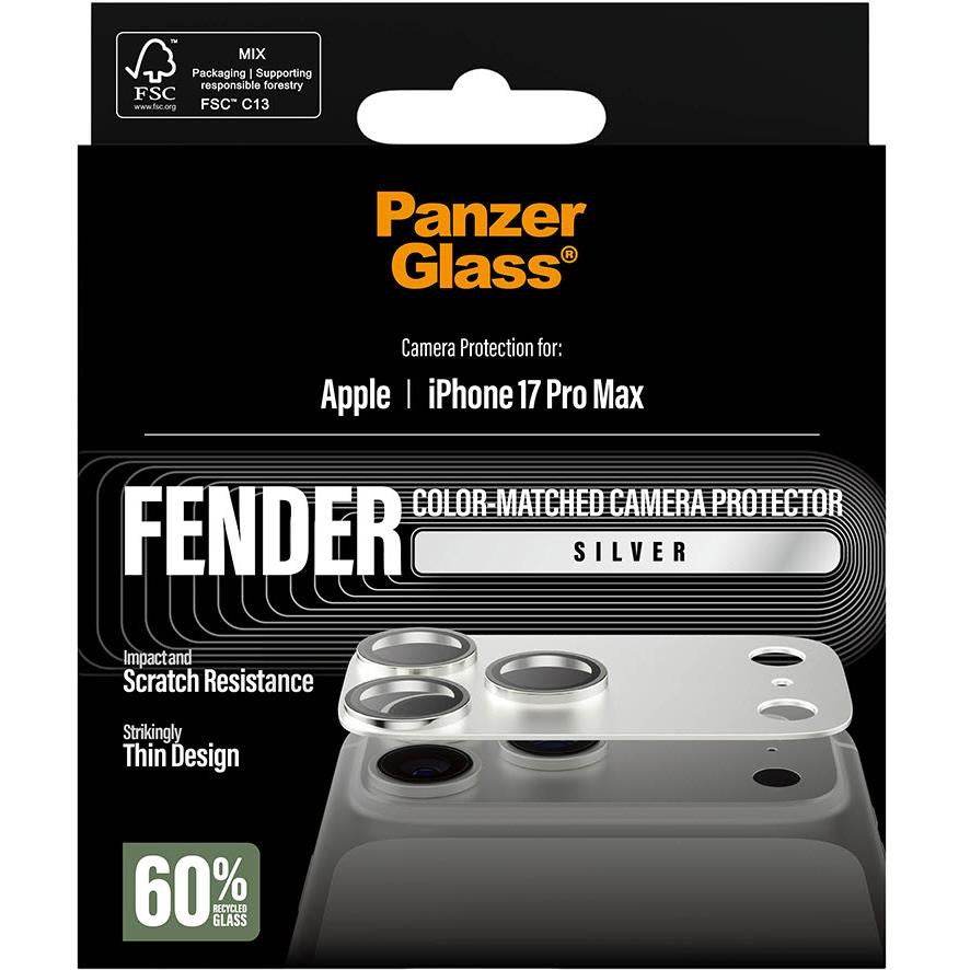 PanzerGlass Fender Camera Lens Protector for iPhone 17 Pro Max (Silver)
