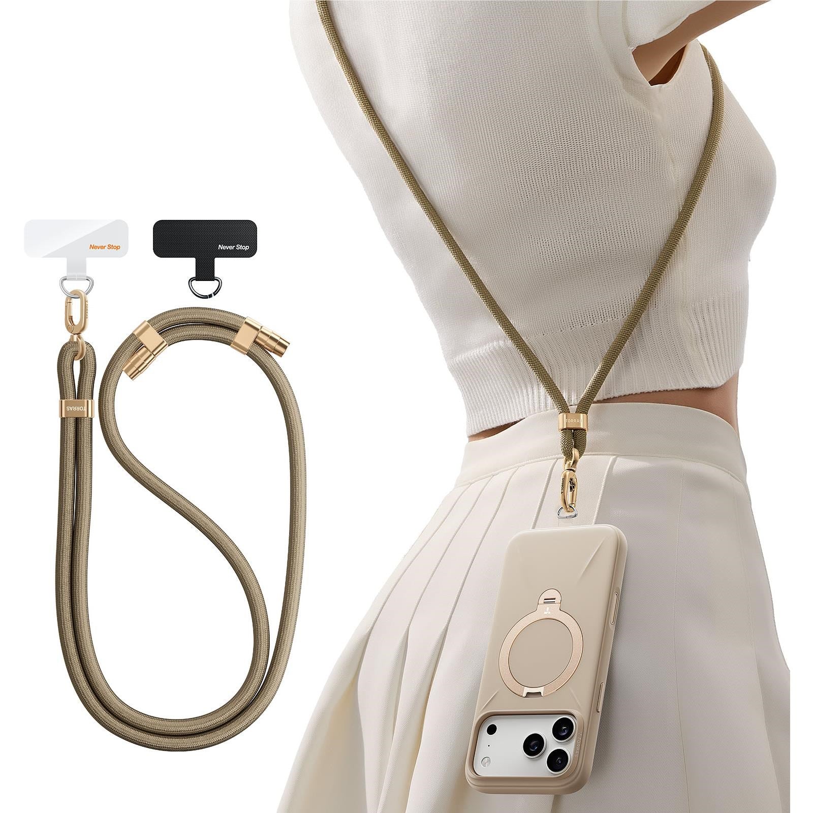 Torras LoopGo Flex Crossbody Phone Strap (Khaki)
