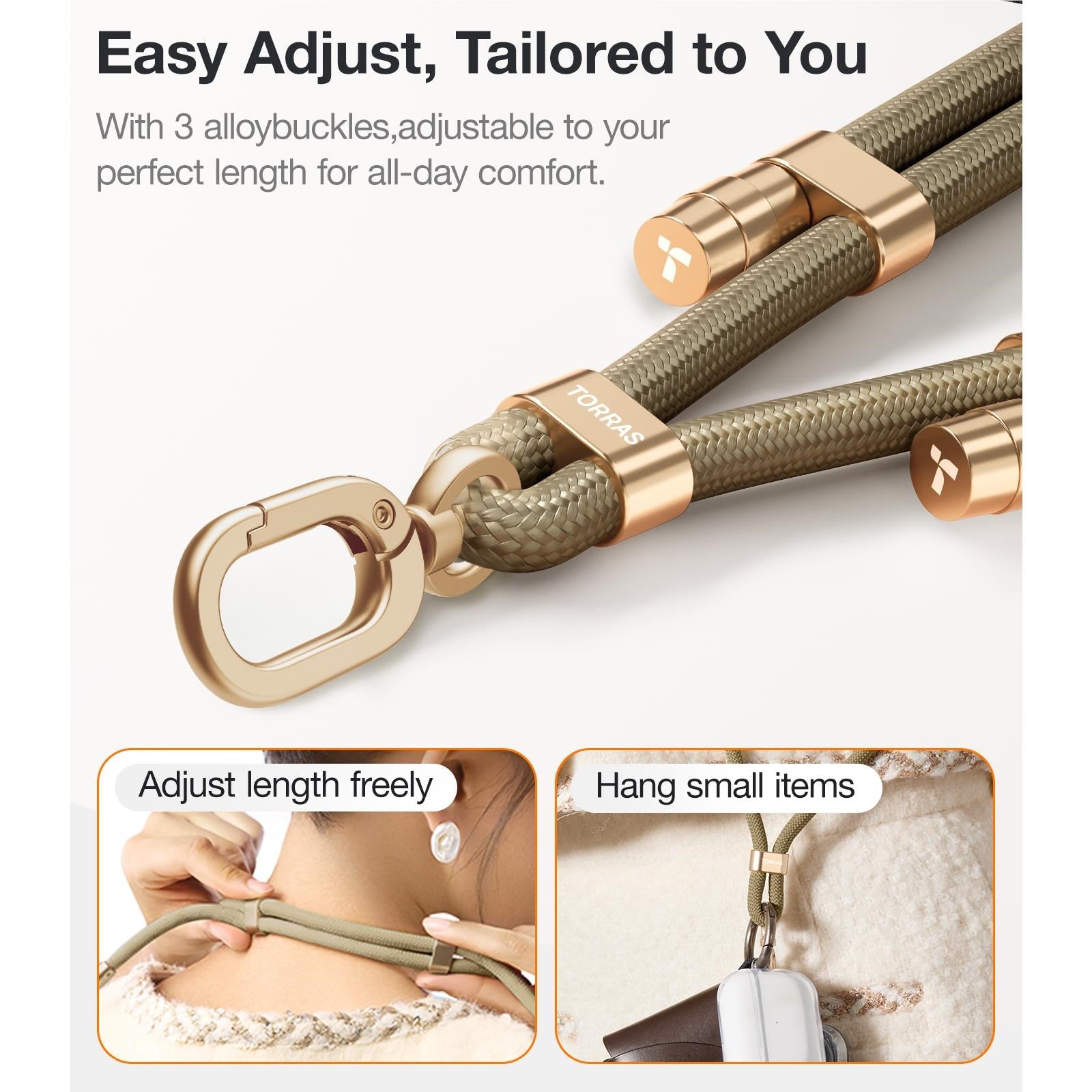 Torras LoopGo Flex Crossbody Phone Strap (Khaki)