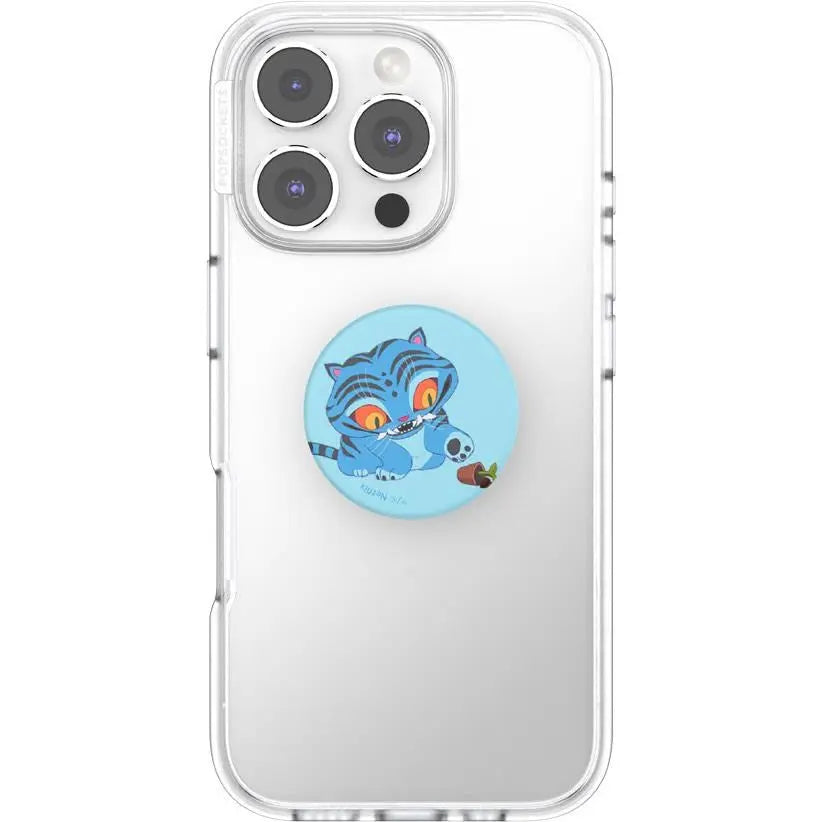 KPop Demon Hunters x PopSockets PopTop Adhesive and Chain Lite (Derpy Tiger)