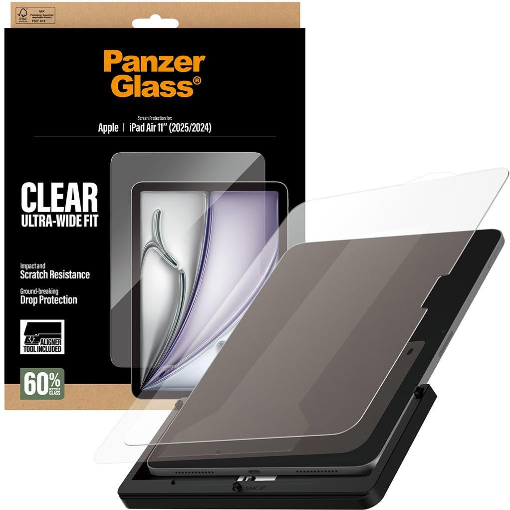 PanzerGlass Ultra-Wide Fit Screen Protector with Fast Fit Tool for iPad Air 11' M4/M3/M2