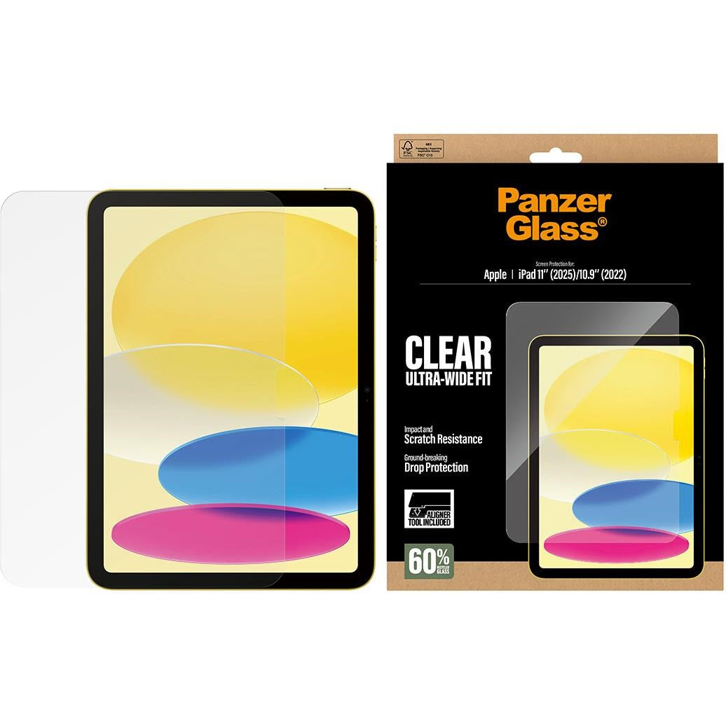 PanzerGlass Ultra-Wide Fit Screen Protector with Fast Fit Tool for iPad A16/10.9' 10th Gen