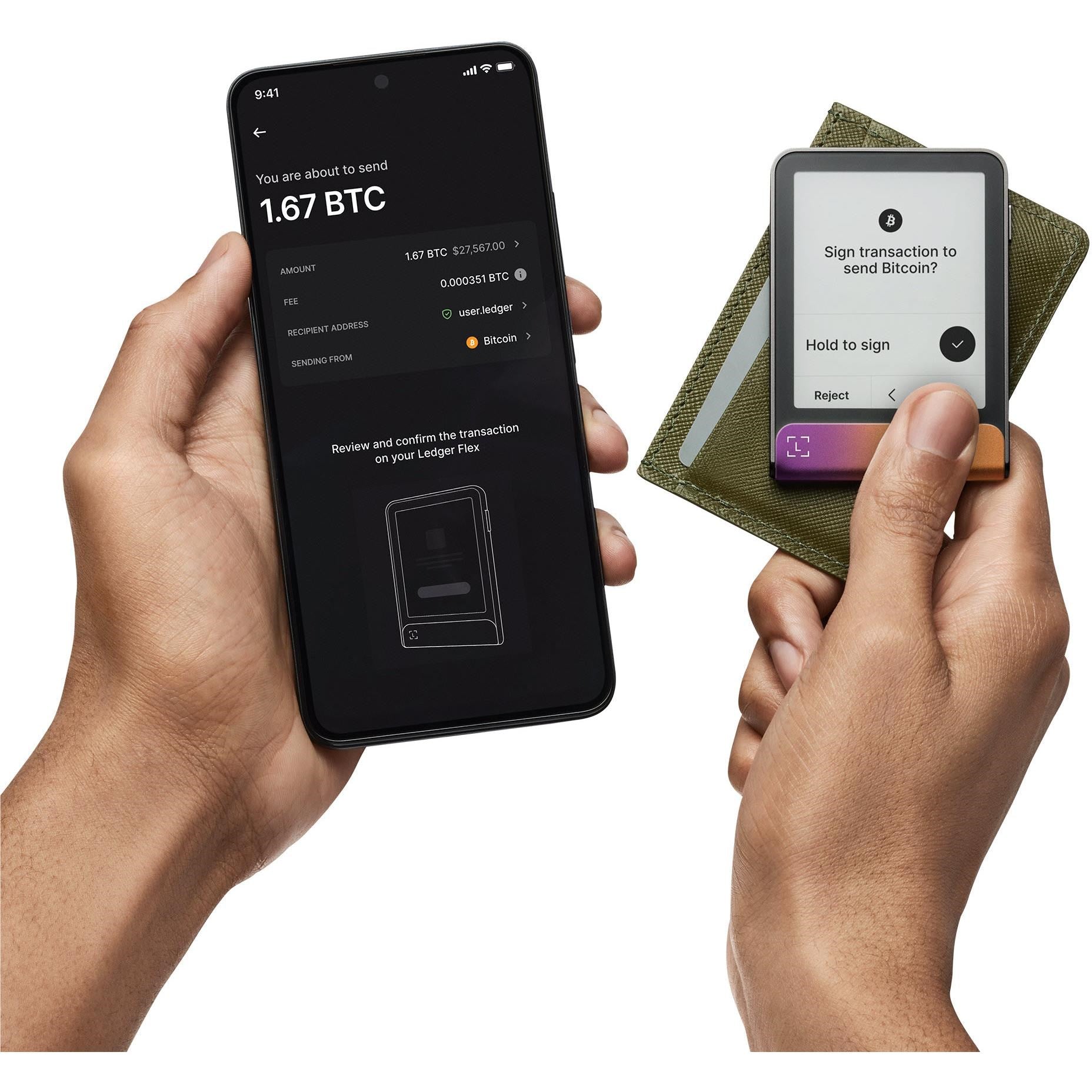 Ledger Flex Crypto Hardware Wallet with Recovery Key (Ferro Fuchsia)