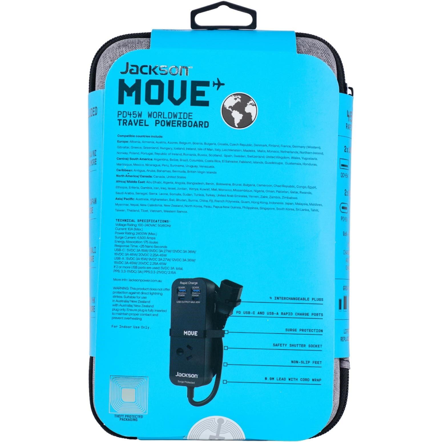 Jackson MOVE 45W Worldwide Powerboard with Carry Case