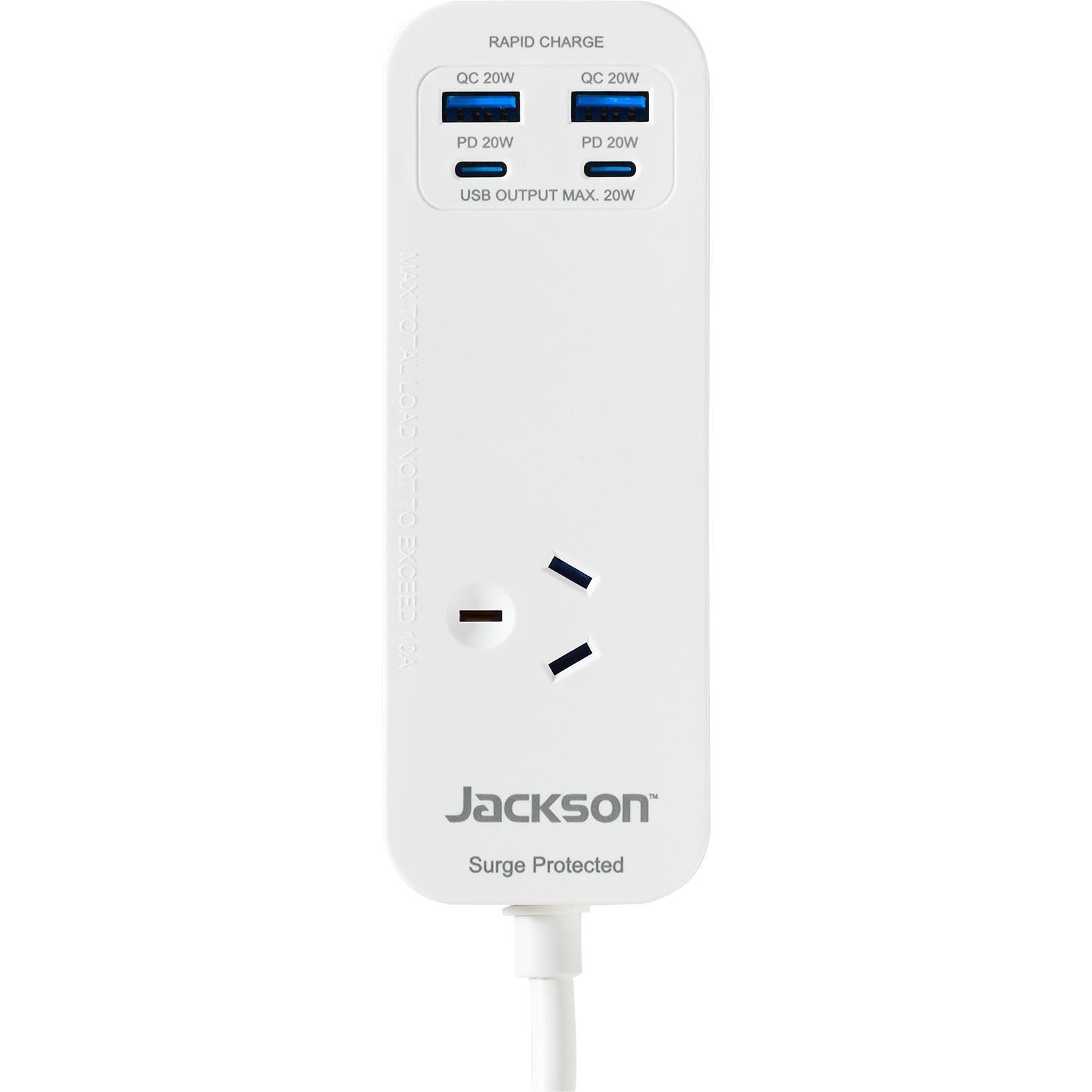 Jackson Rapid Charge PD20W USB-C & USB-A Portable Powerboard (White)