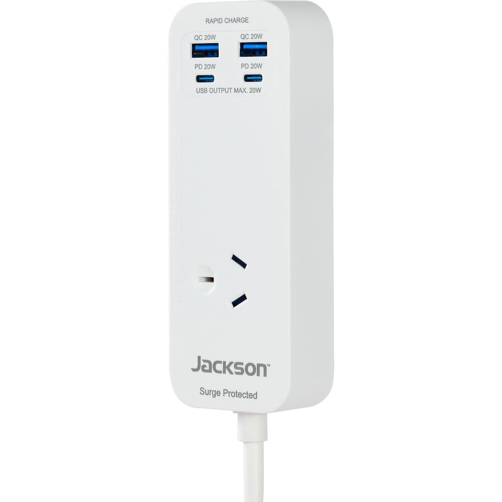Jackson Rapid Charge PD20W USB-C & USB-A Portable Powerboard (White)
