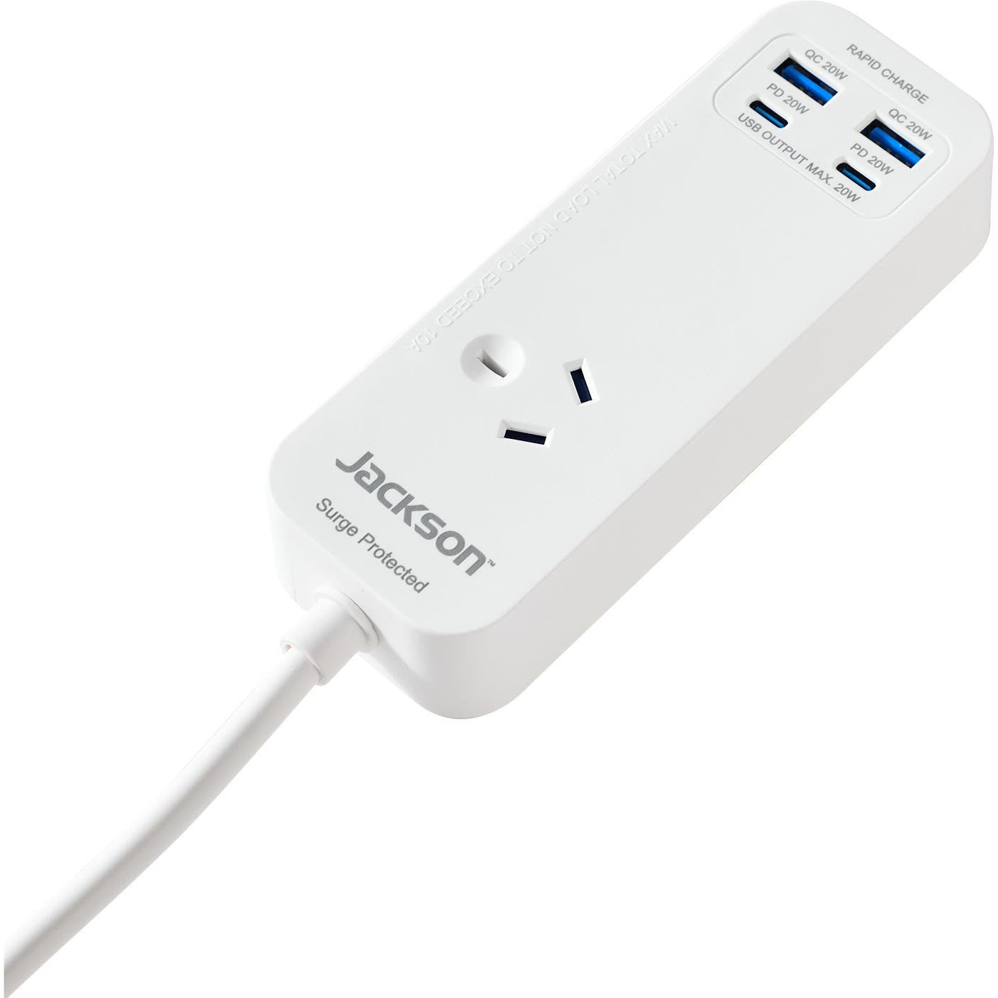 Jackson Rapid Charge PD20W USB-C & USB-A Portable Powerboard (White)