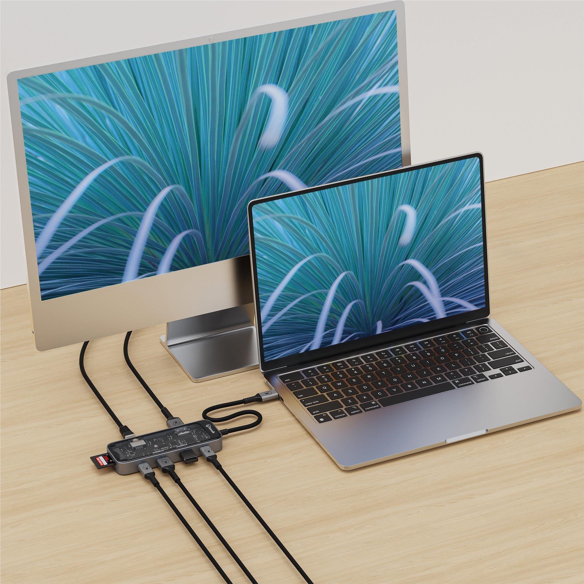 Bonelk Vision Long-Life USB-C to 8-in-1 Multiport Hub (SG/Clear)