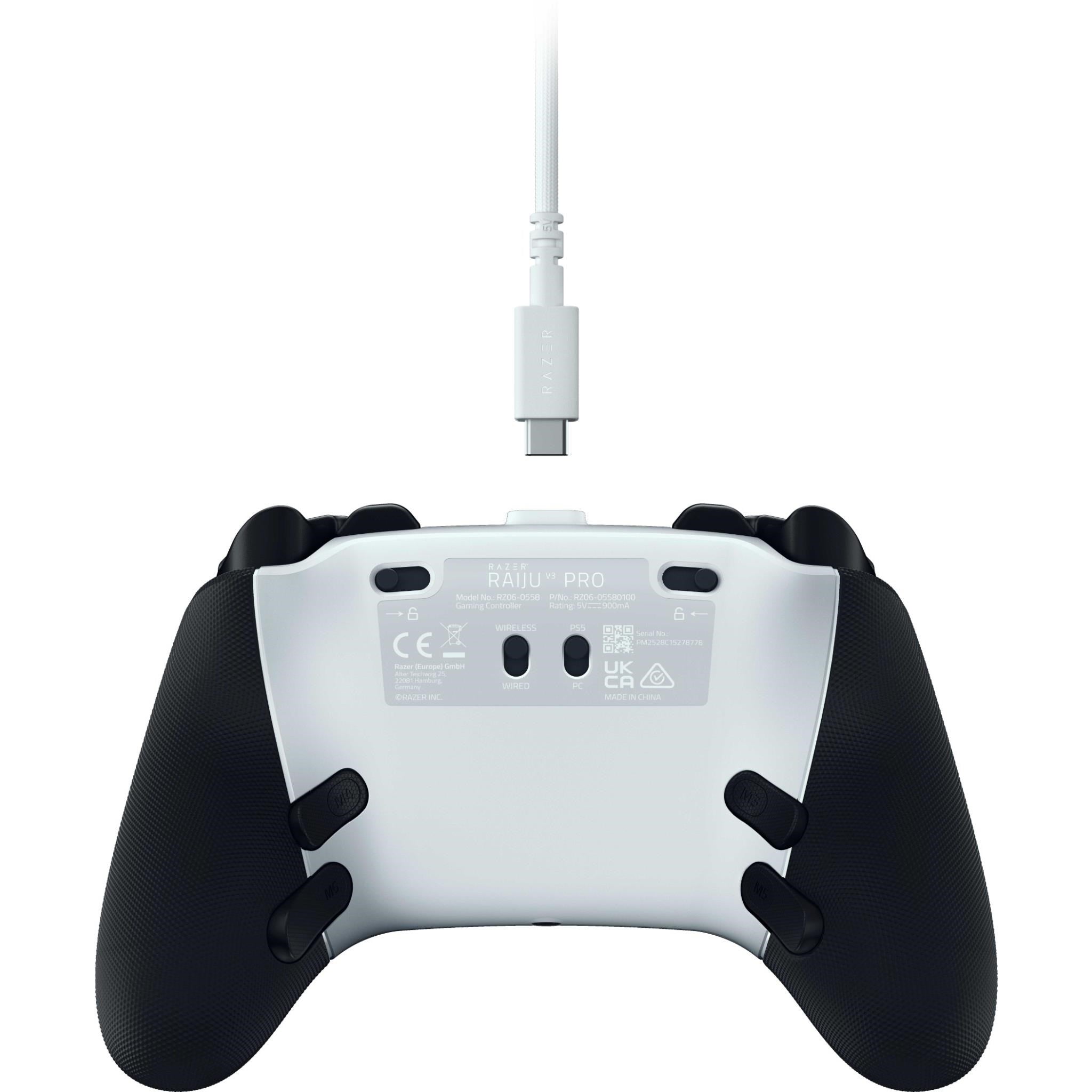 Razer Raiju V3 Pro Wireless Gaming Controller for PlayStation 5 & PC (White)