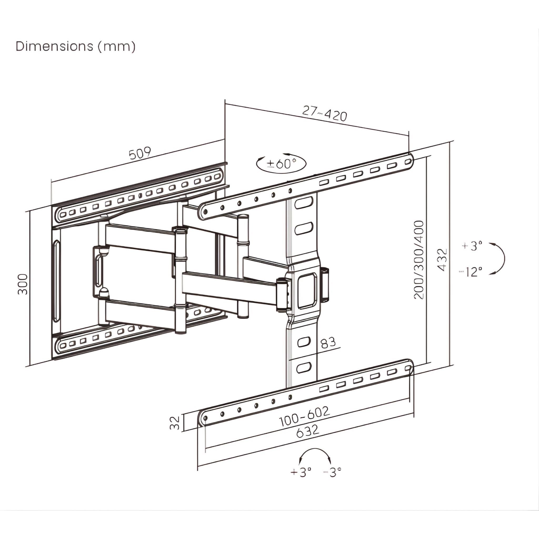 EzyMount EFM5600B Full-motion TV Wall Mount (43'-80')