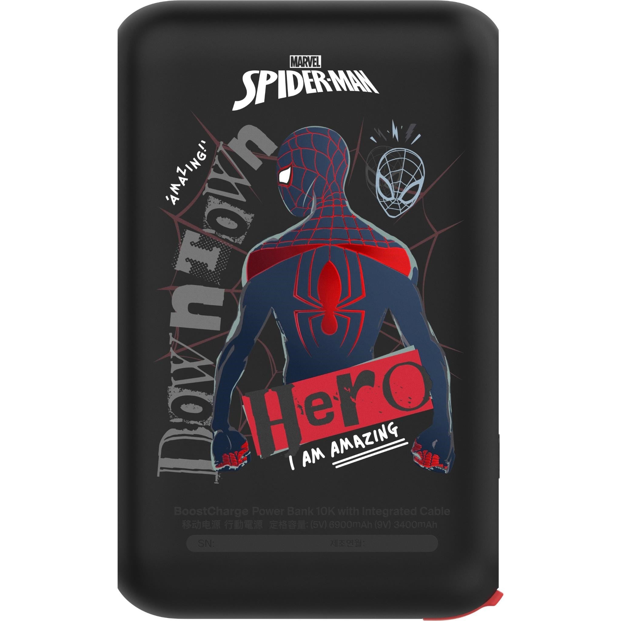 Belkin BoostCharge Power Bank 10K with Integrated Cable (Disney Collection: Marvel Spider-Man)