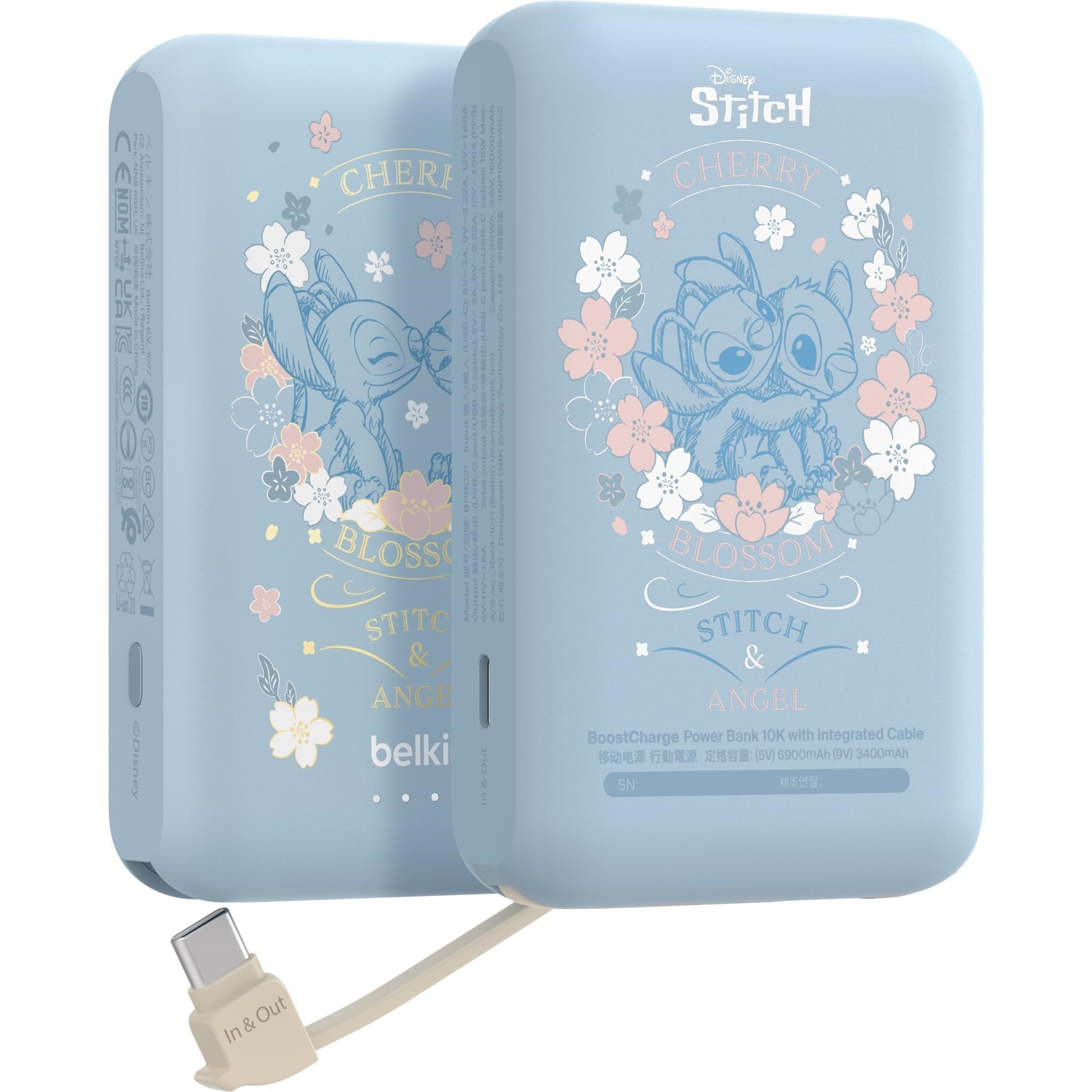 Belkin BoostCharge Power Bank 10K with Integrated Cable (Disney Collection: Stitch)