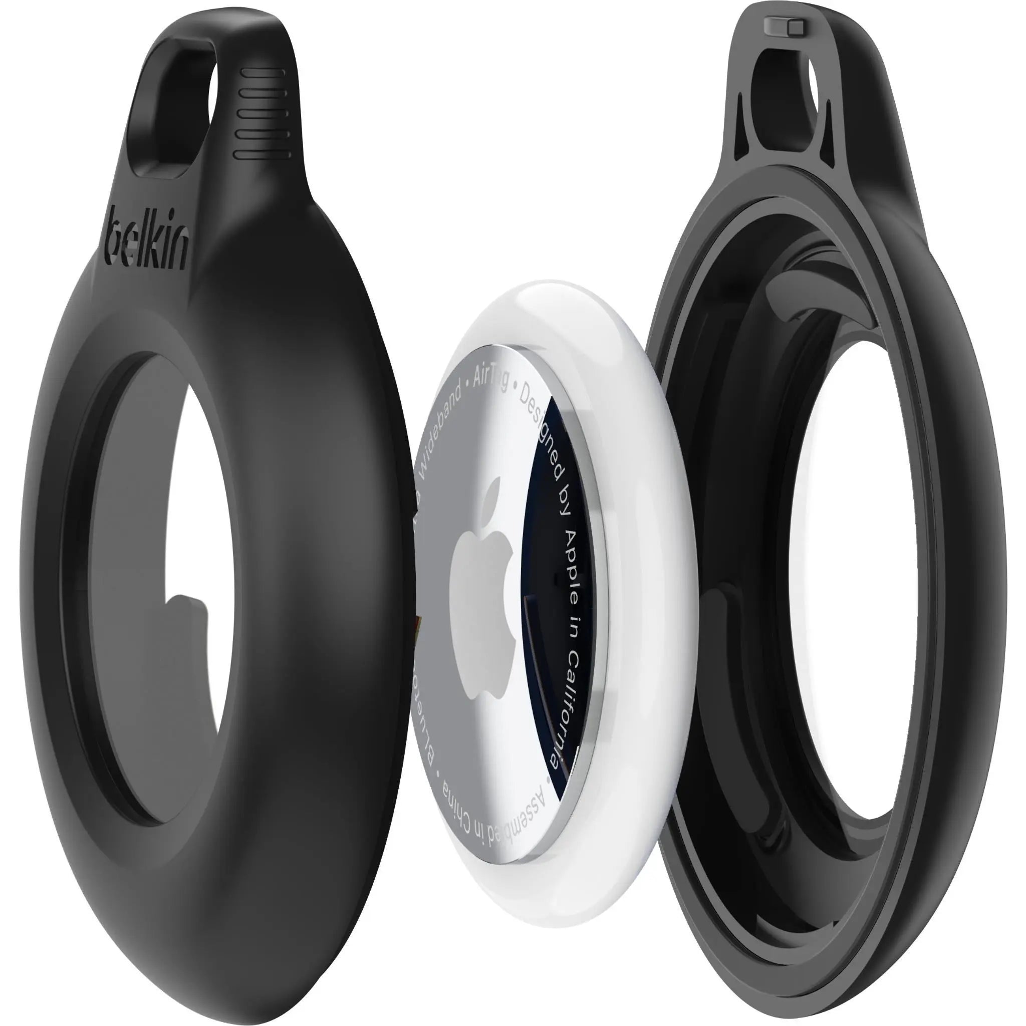 Belkin Waterproof Secure AirTag Holder with Key Ring (Black)