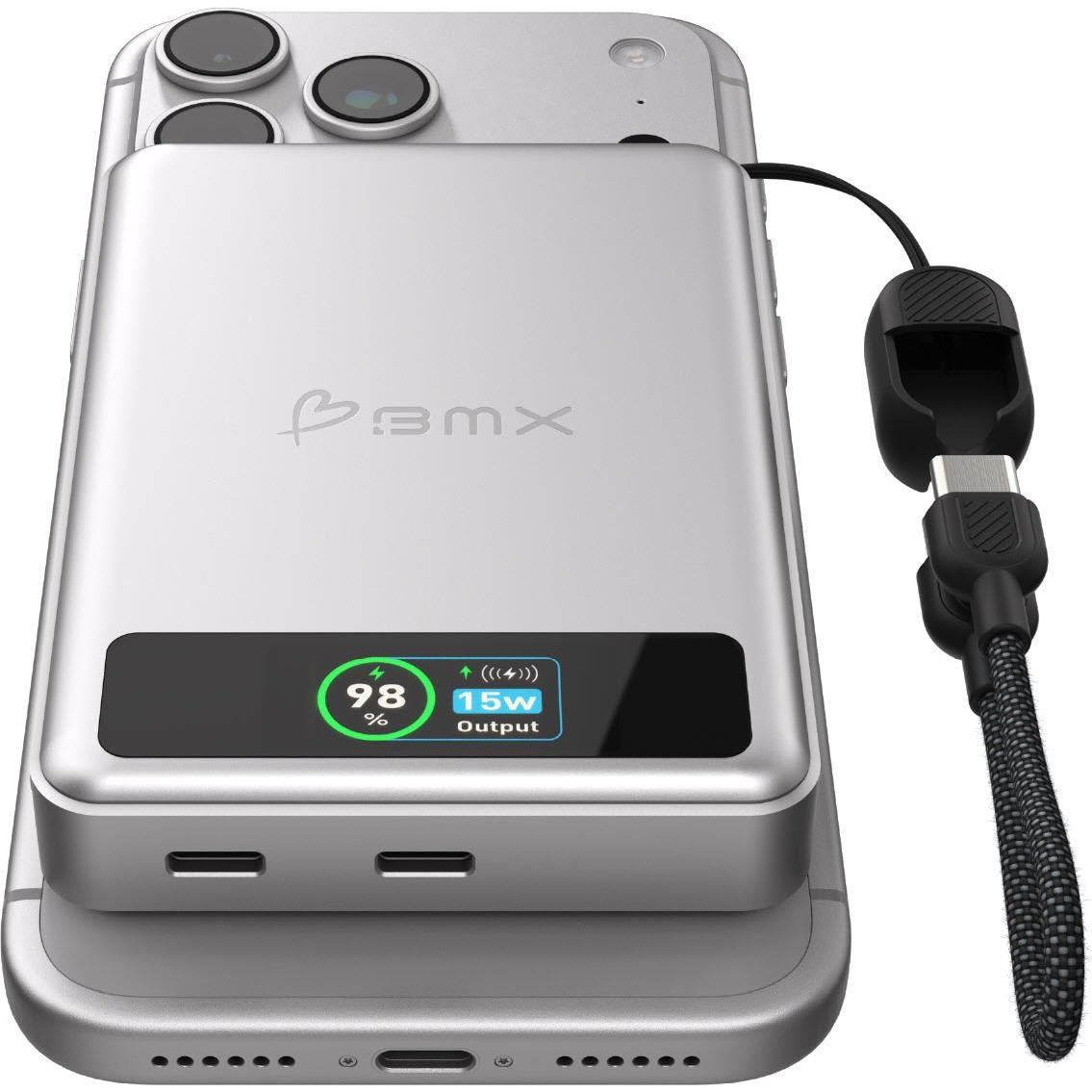 BMX SolidSafe 10K Semi-Solid-State Magnetic Power Bank (Silver)