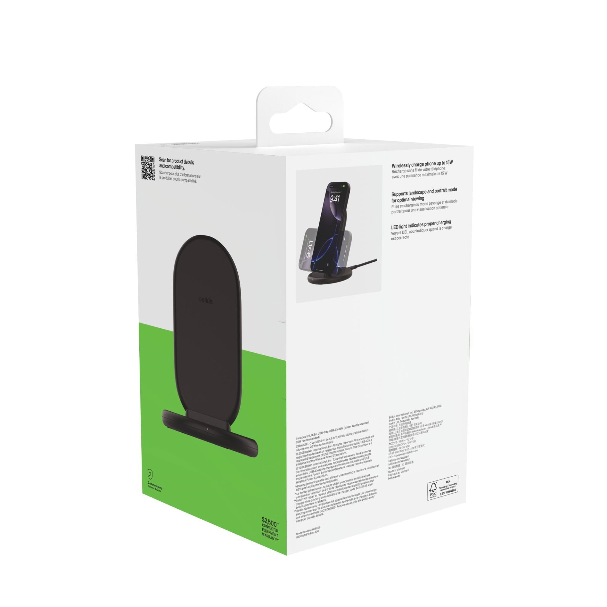 Belkin BoostCharge Wireless Charging Stand 15W (Black)