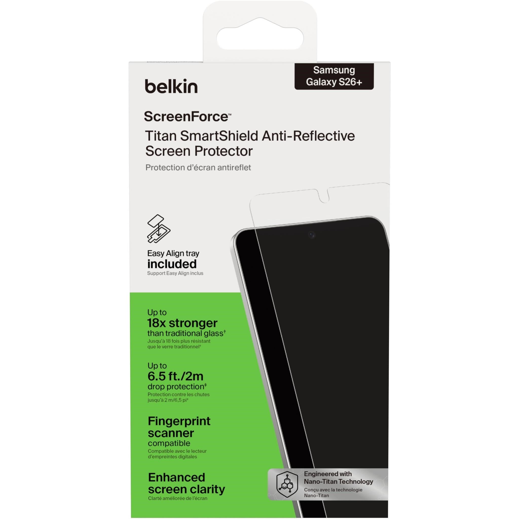 Belkin Titan SmartShield Anti-Reflective Screen Protector for Galaxy S26+