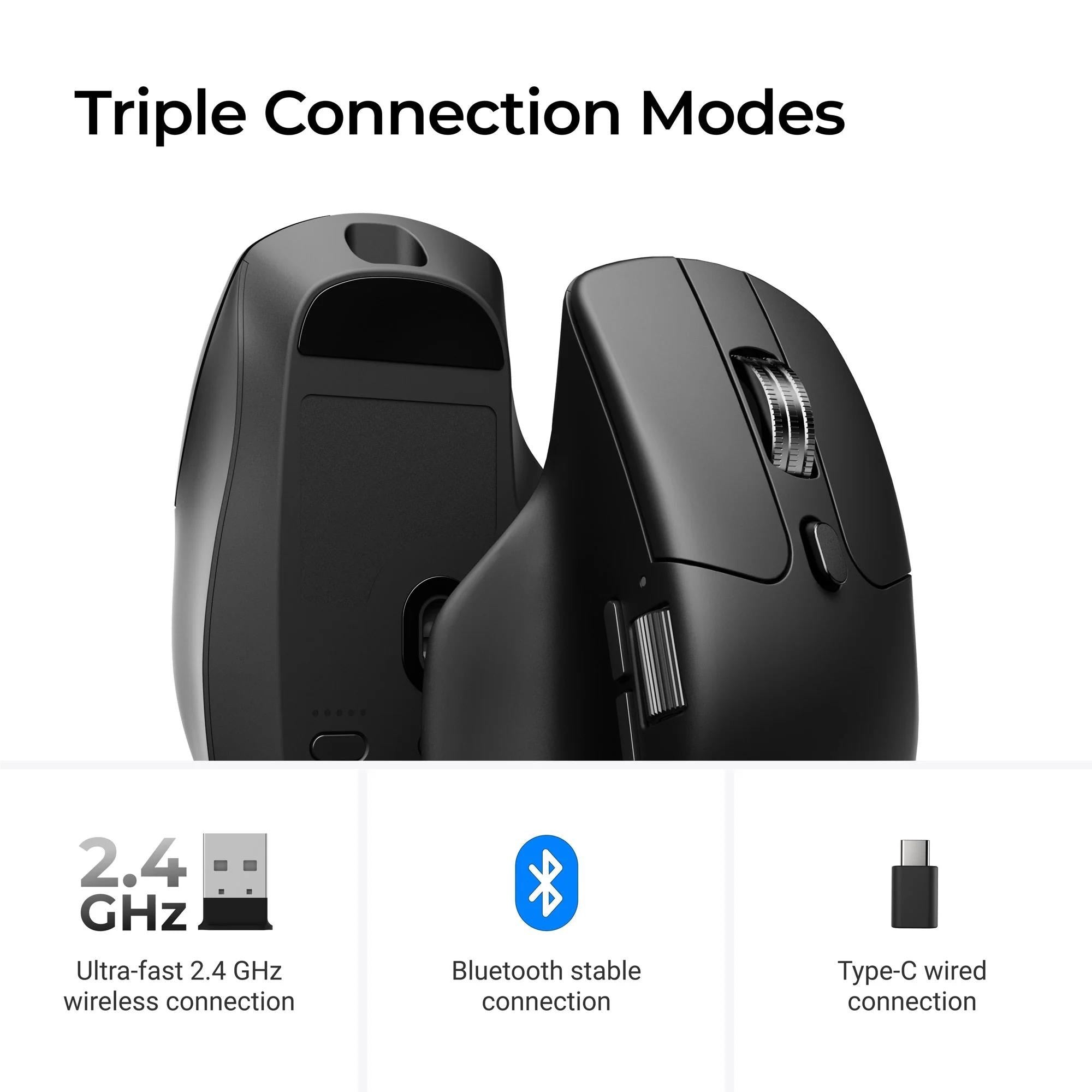 Keychron M6 PixArt 3311 1K Polling Rate Wireless Mouse - Black (Silent Micro Switch)