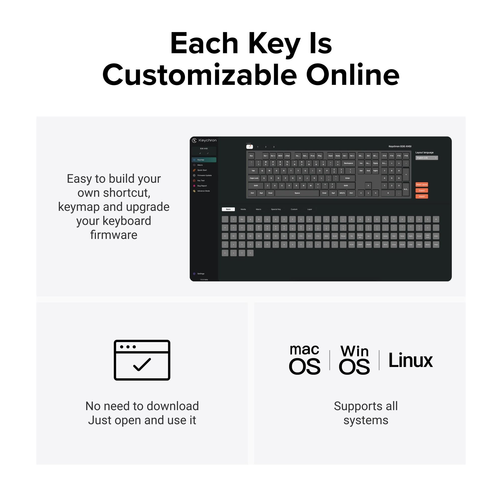Keychron B36 Silent Keyboard and BM25 Silent Mouse Wireless Combo (Classic Black)