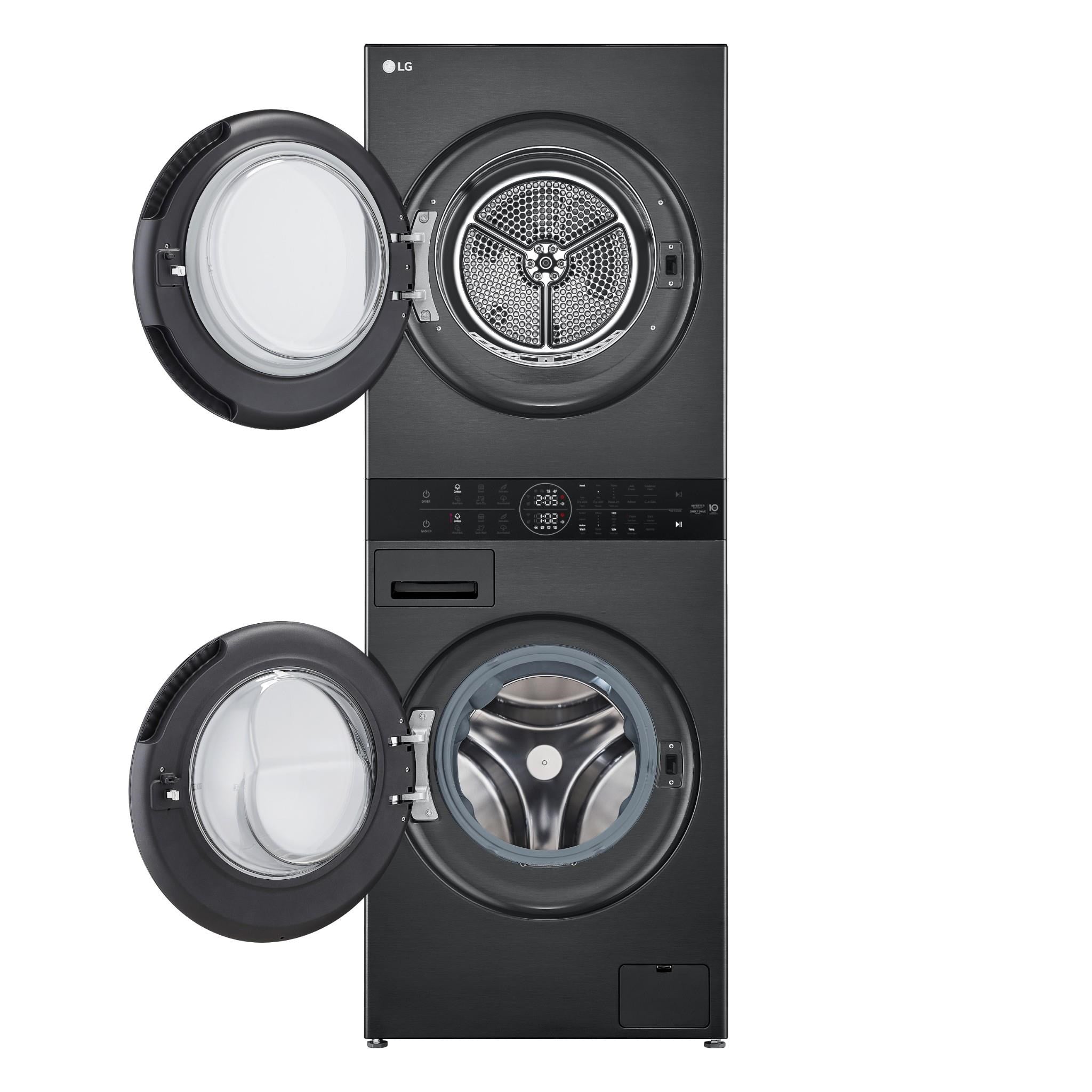 LG WWT-1210BX WashTower™ 12/10kg Compact All-In-One Stacked Washer Dryer (Black)