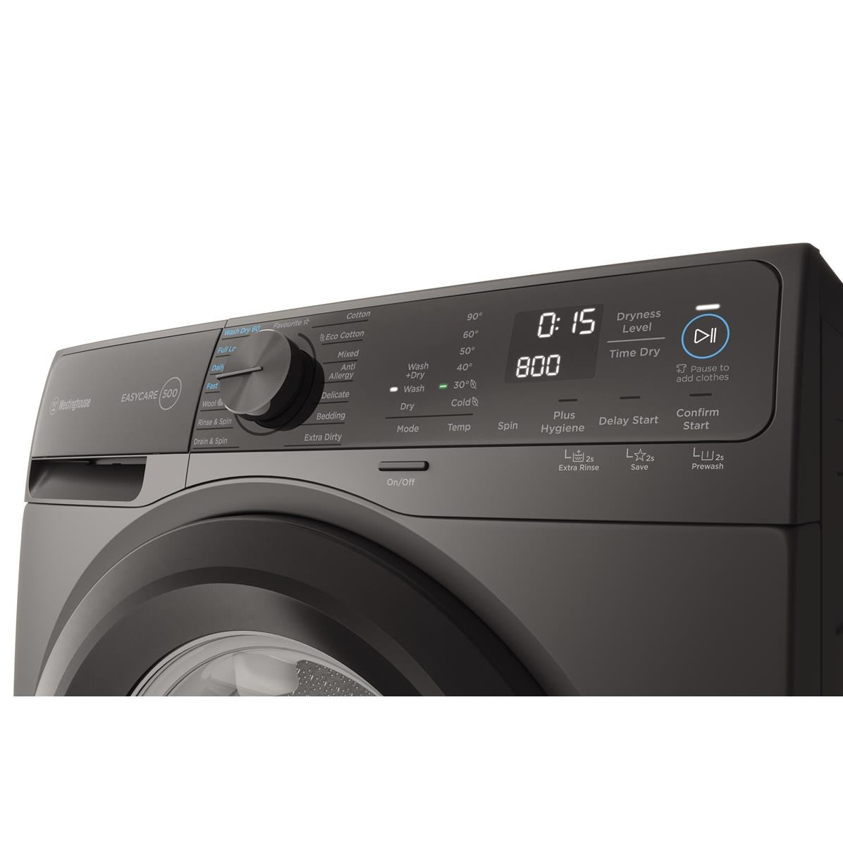 Westinghouse WWW9024M5SAS EasyCare 9kg/5kg Front Load Washer Dryer Combo (Dark Onyx)