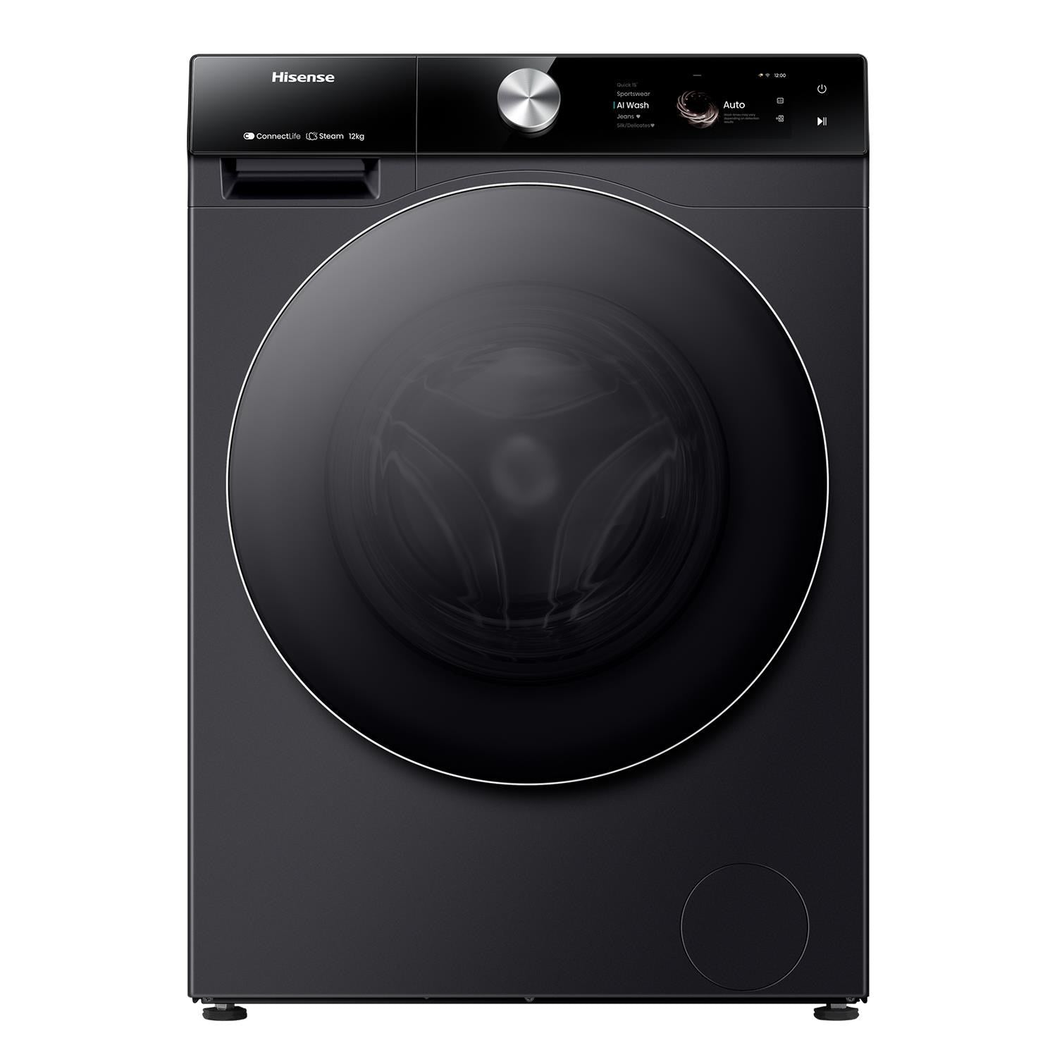Hisense HWF9S1214BX Series 9S 12kg TFT Front Load Washer (Charcoal Black)
