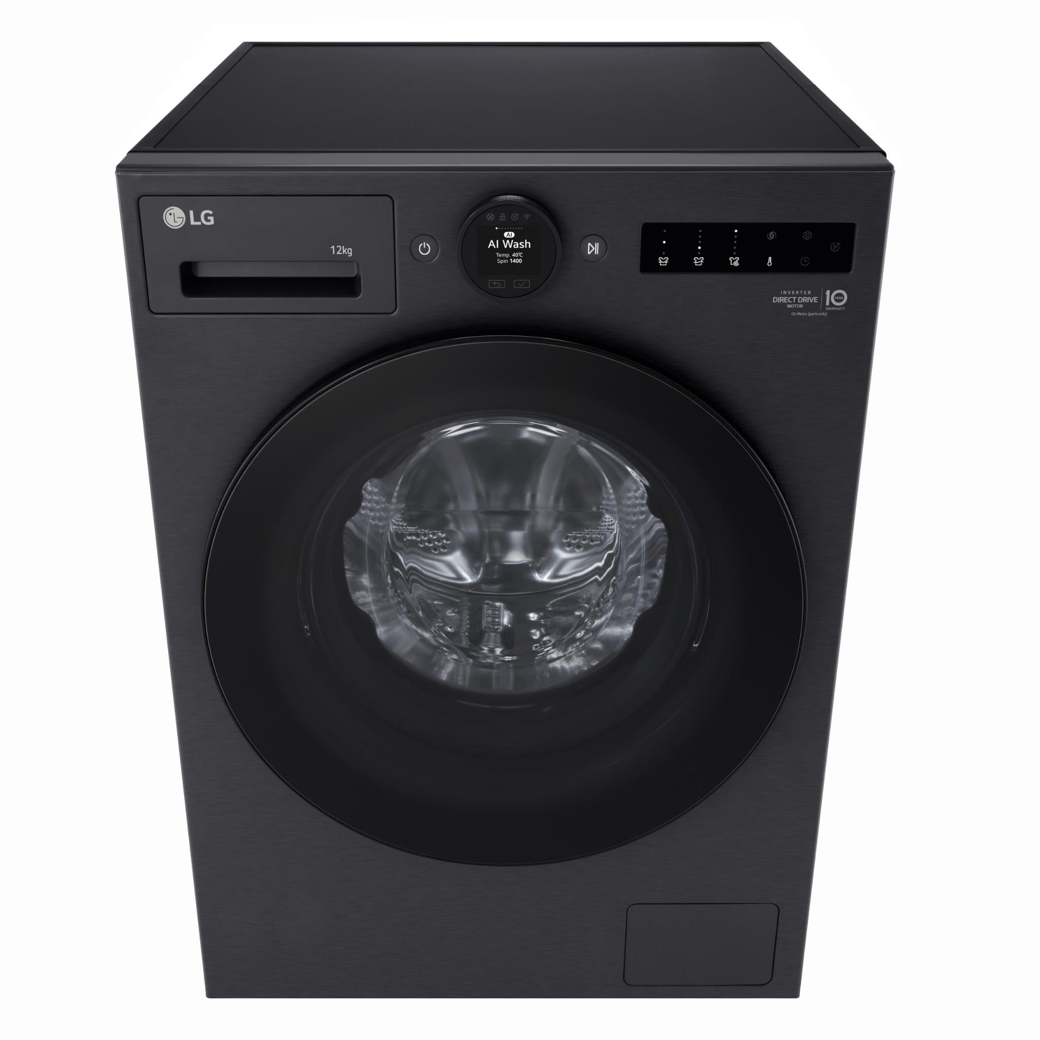 LG WX10-1412MB Series 10 12kg AI Front Load Washer (Matte Black)