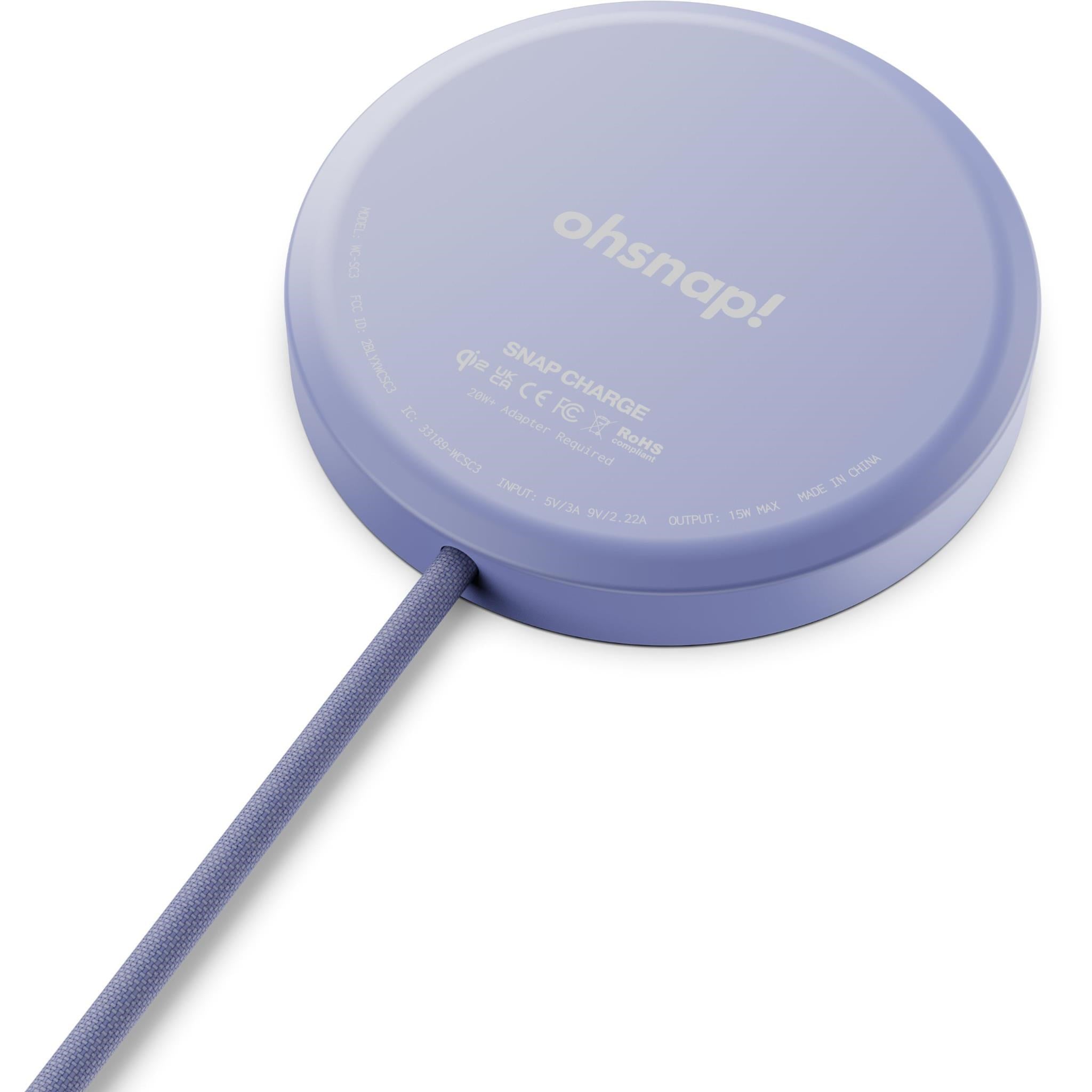 OhSnap! Charge Qi2 Wireless Charger (Orchid Slap)