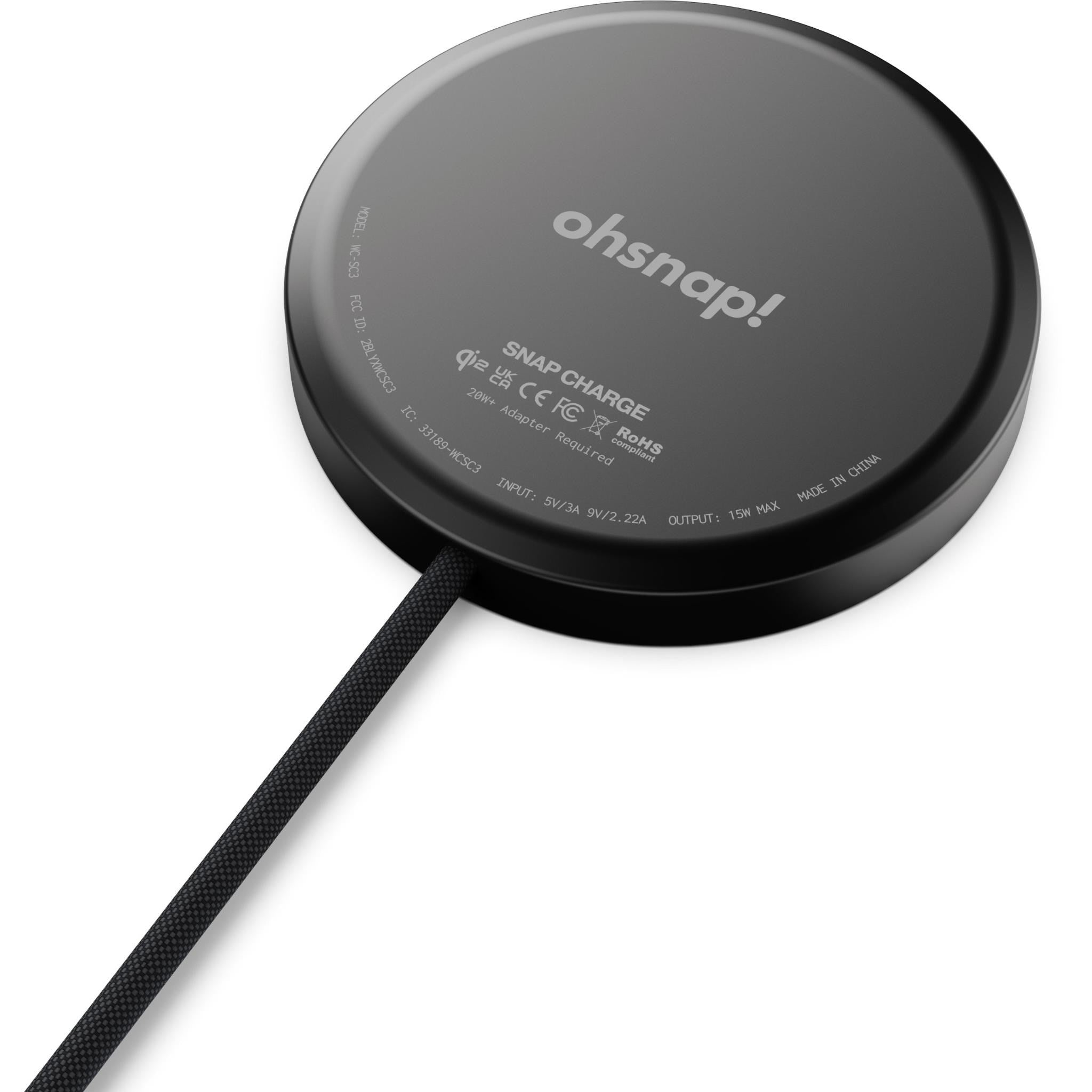 OhSnap! Charge Qi2 Wireless Charger (Black)