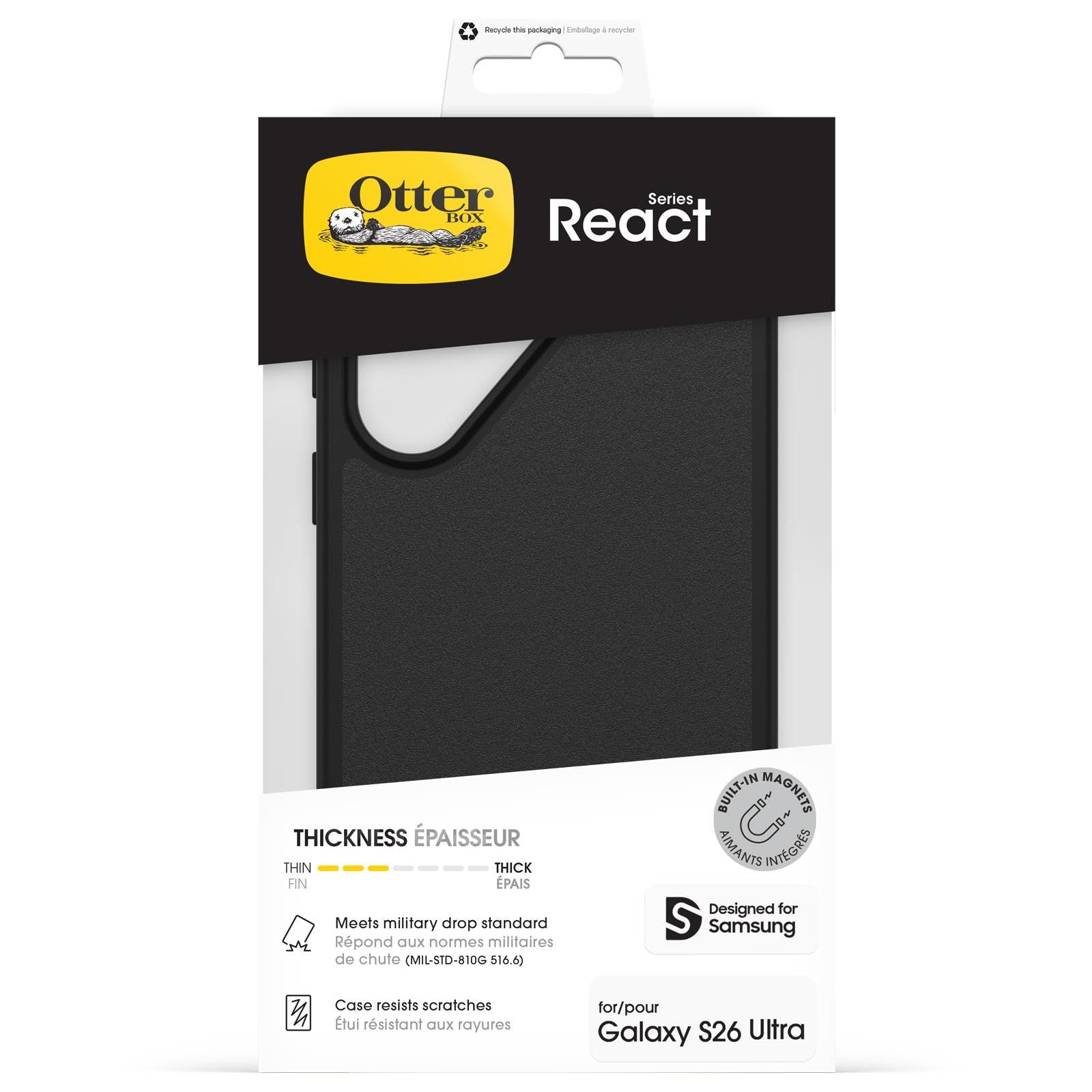 OtterBox React Magnet Case for Galaxy S26 Ultra (Black)