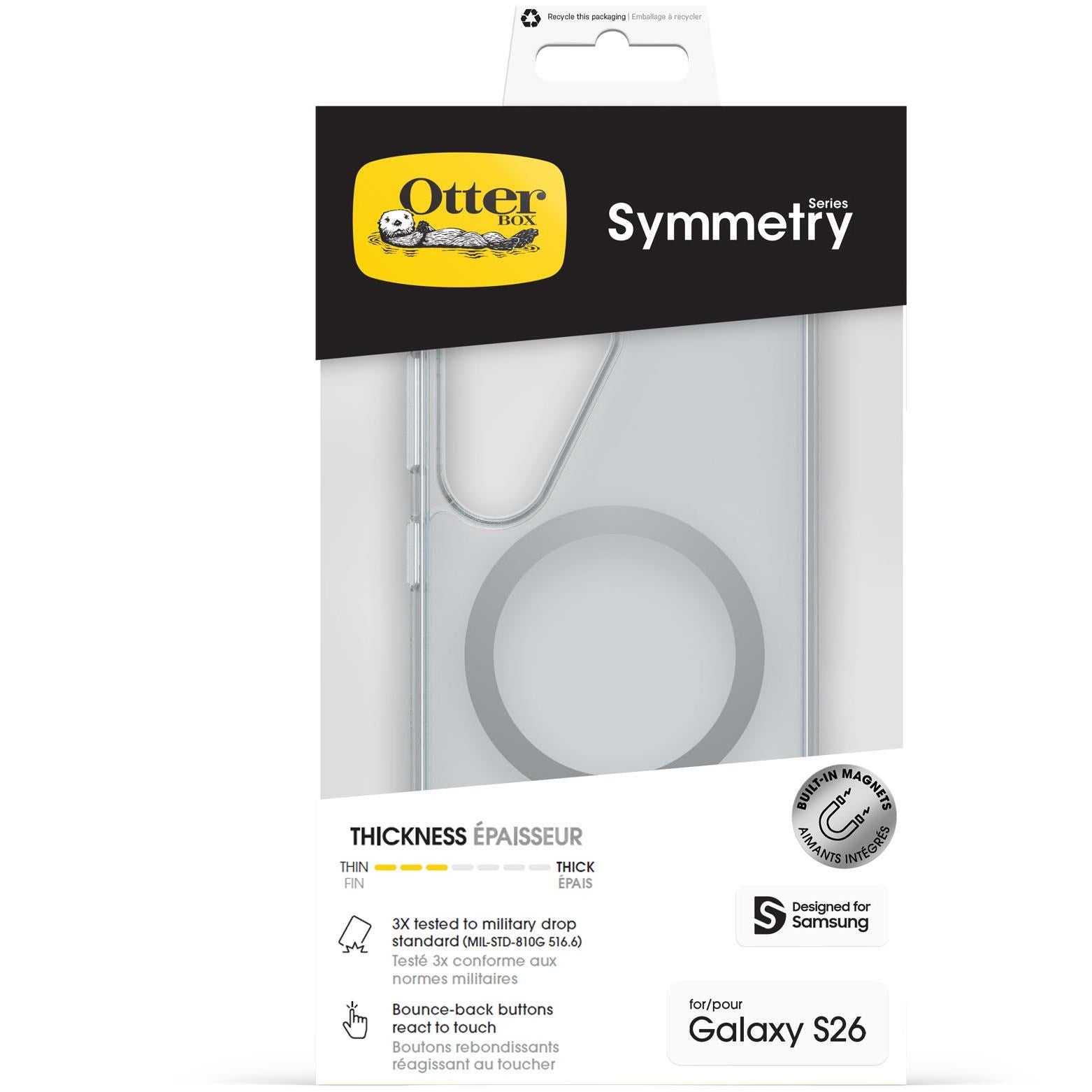 OtterBox Symmetry Magnet Case for Galaxy S26 (Clear)
