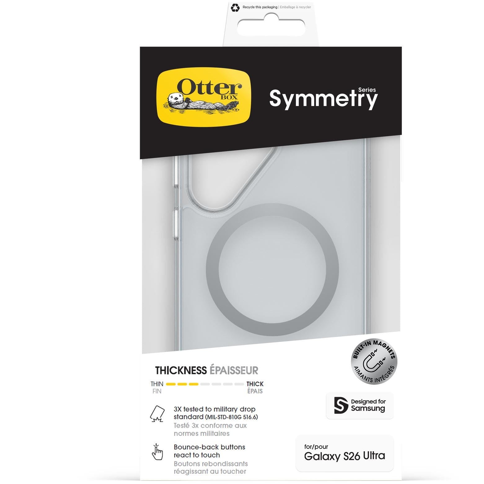 OtterBox Symmetry Magnet Case for Galaxy S26 Ultra (Clear)