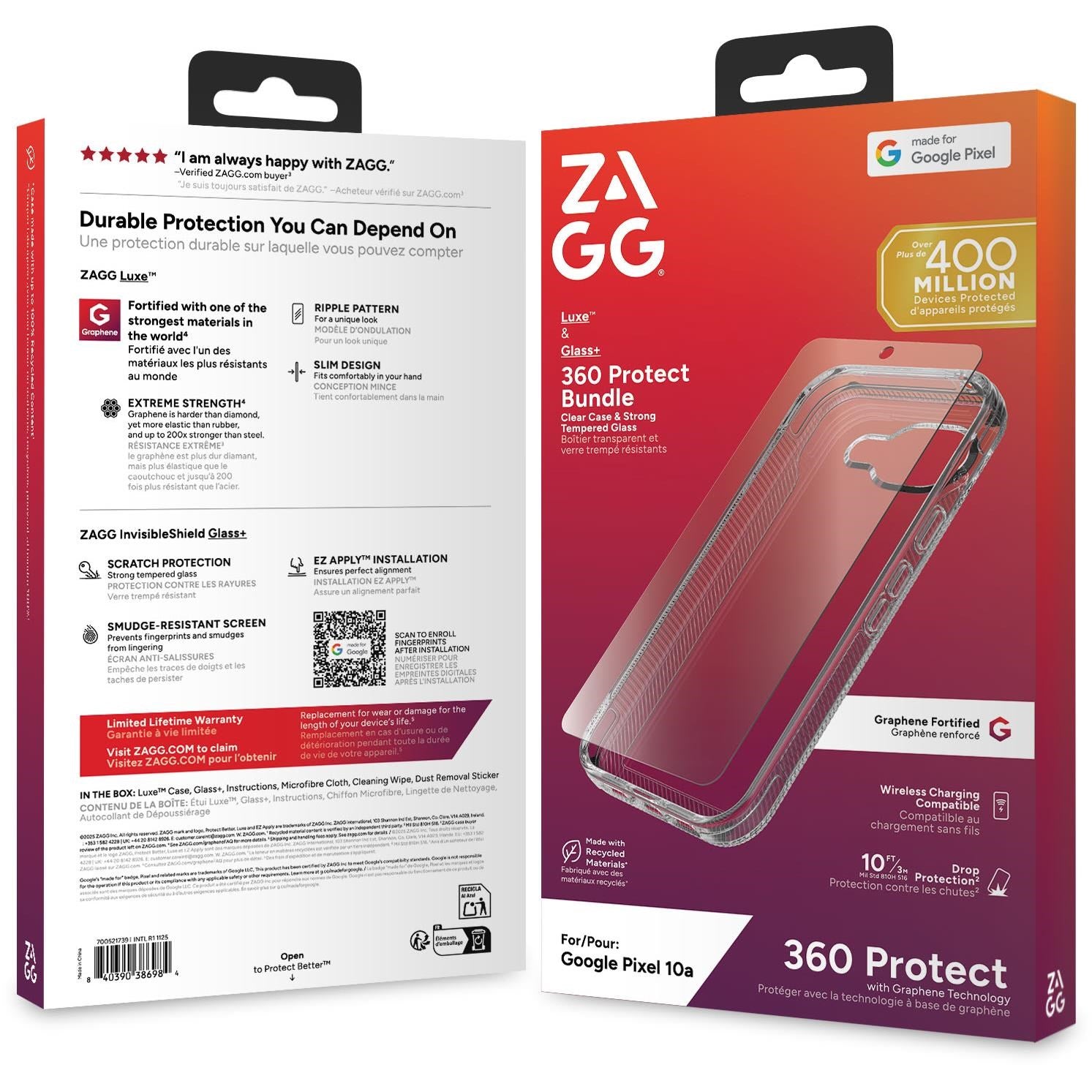 ZAGG Luxe Case + Screen Bundle for Google Pixel 10a (Clear)