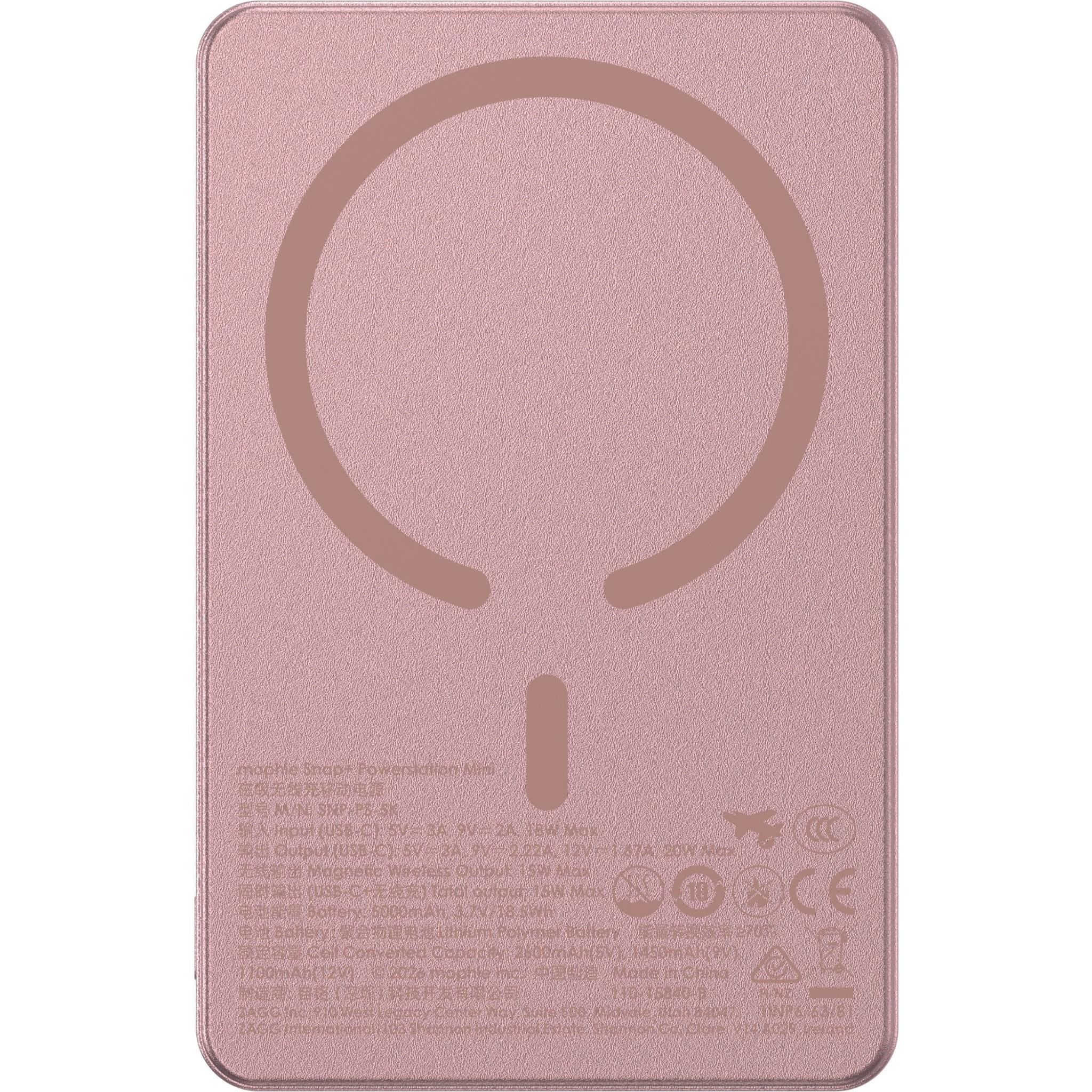 mophie Snap+ Powerstation Mini 5K Magnetic Power Bank (Rose Gold)
