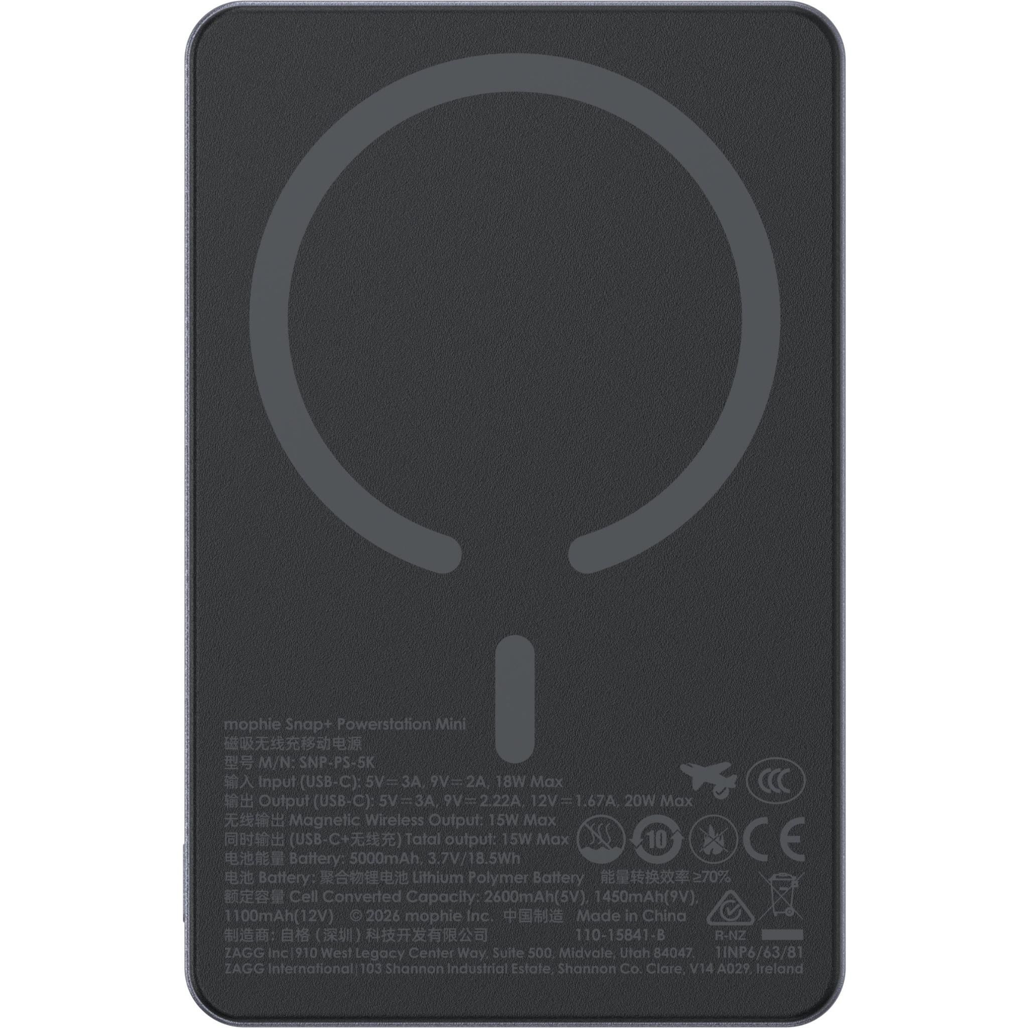 mophie Snap+ Powerstation Mini 5K Magnetic Power Bank (Space Grey)